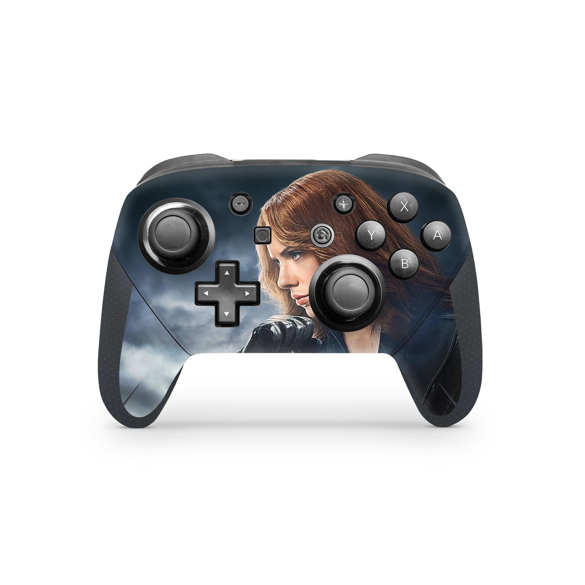 A video game skin featuring a Crimson Shadow 2 design for the Nintendo Switch Pro Controller.