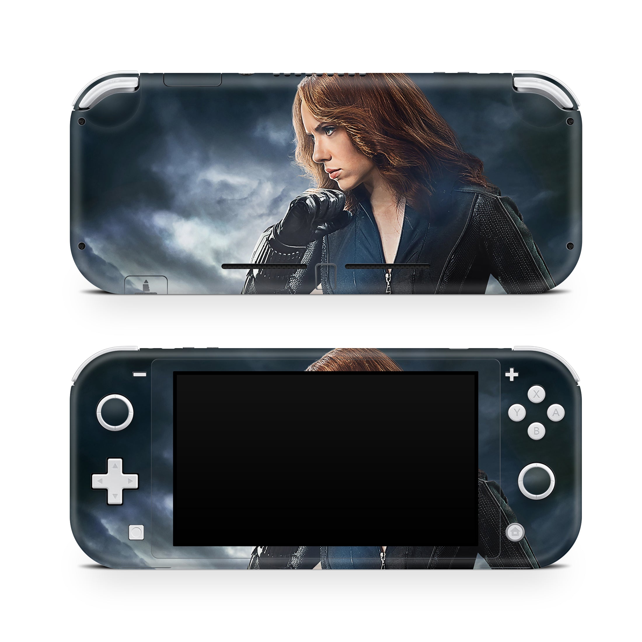 A video game skin featuring a Crimson Shadow 2 design for the Nintendo Switch Lite.