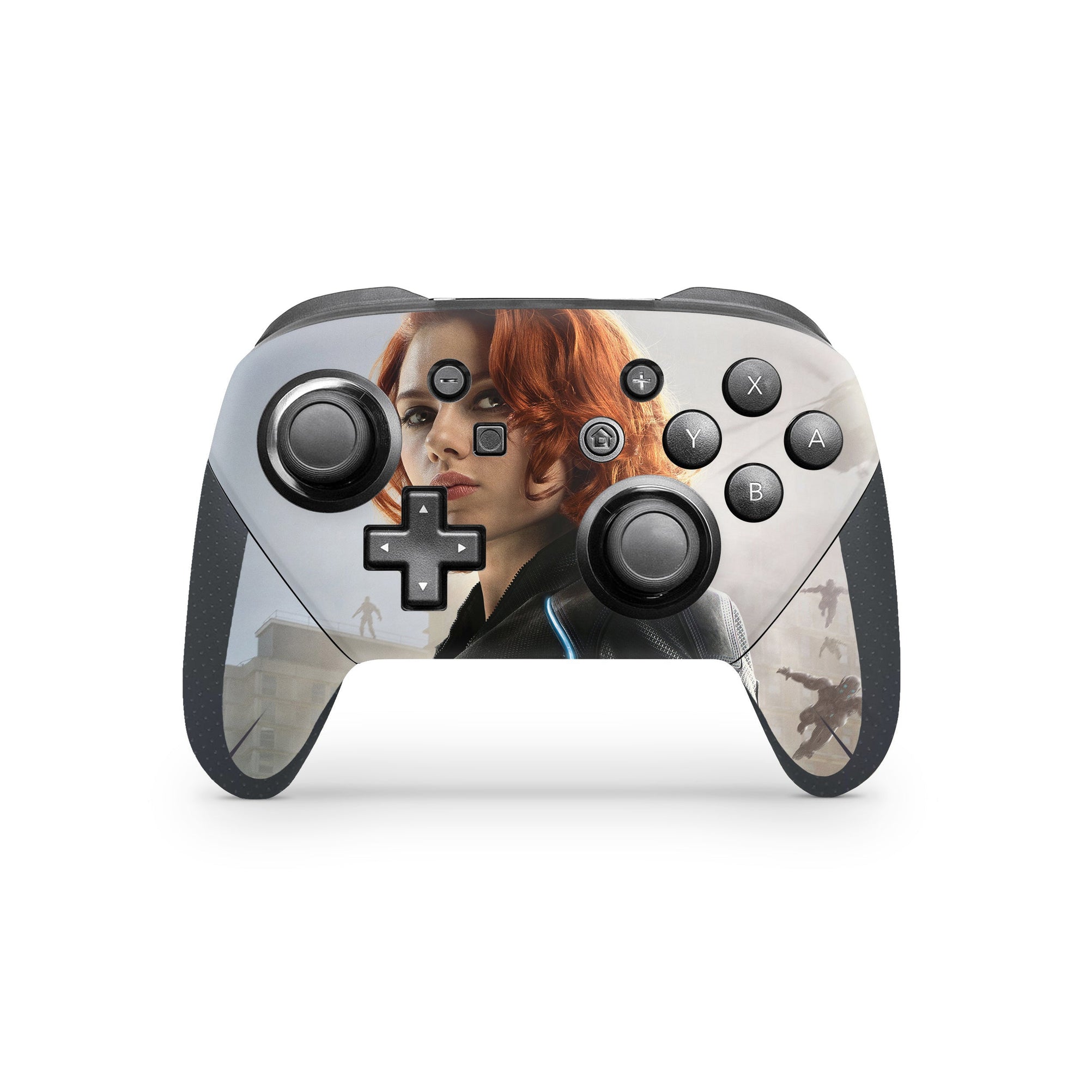 A video game skin featuring a Crimson Shadow 3 design for the Nintendo Switch Pro Controller.