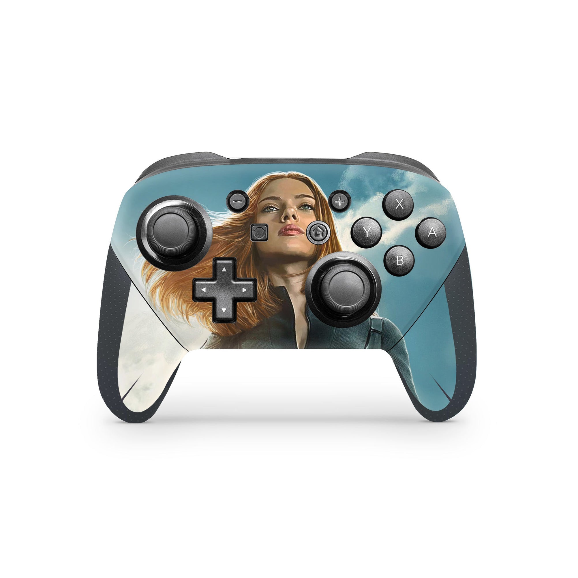 A video game skin featuring a Crimson Shadow 4 design for the Nintendo Switch Pro Controller.