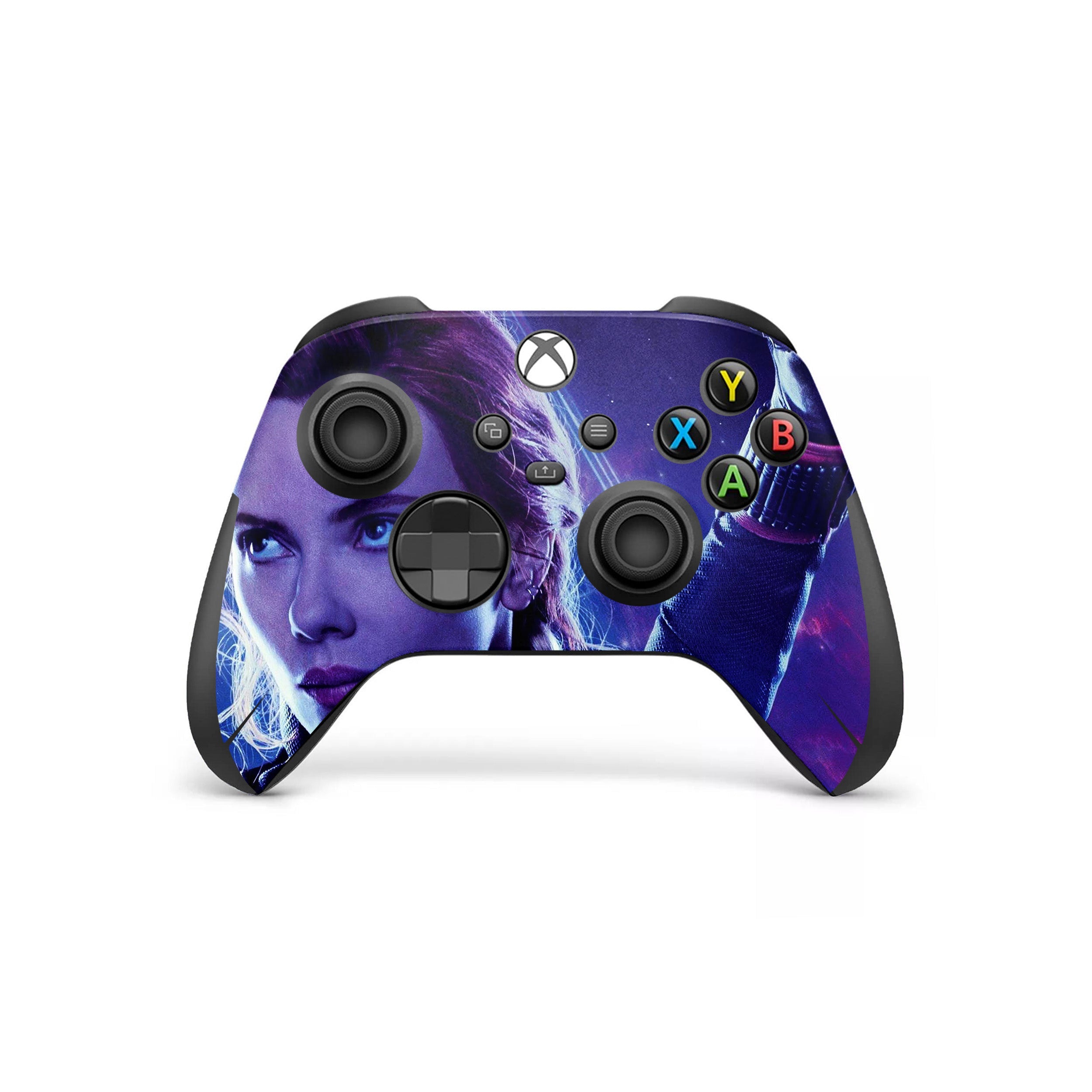 A video game skin featuring a Crimson Shadow 5 design for the Xbox Series Wireless Controller.