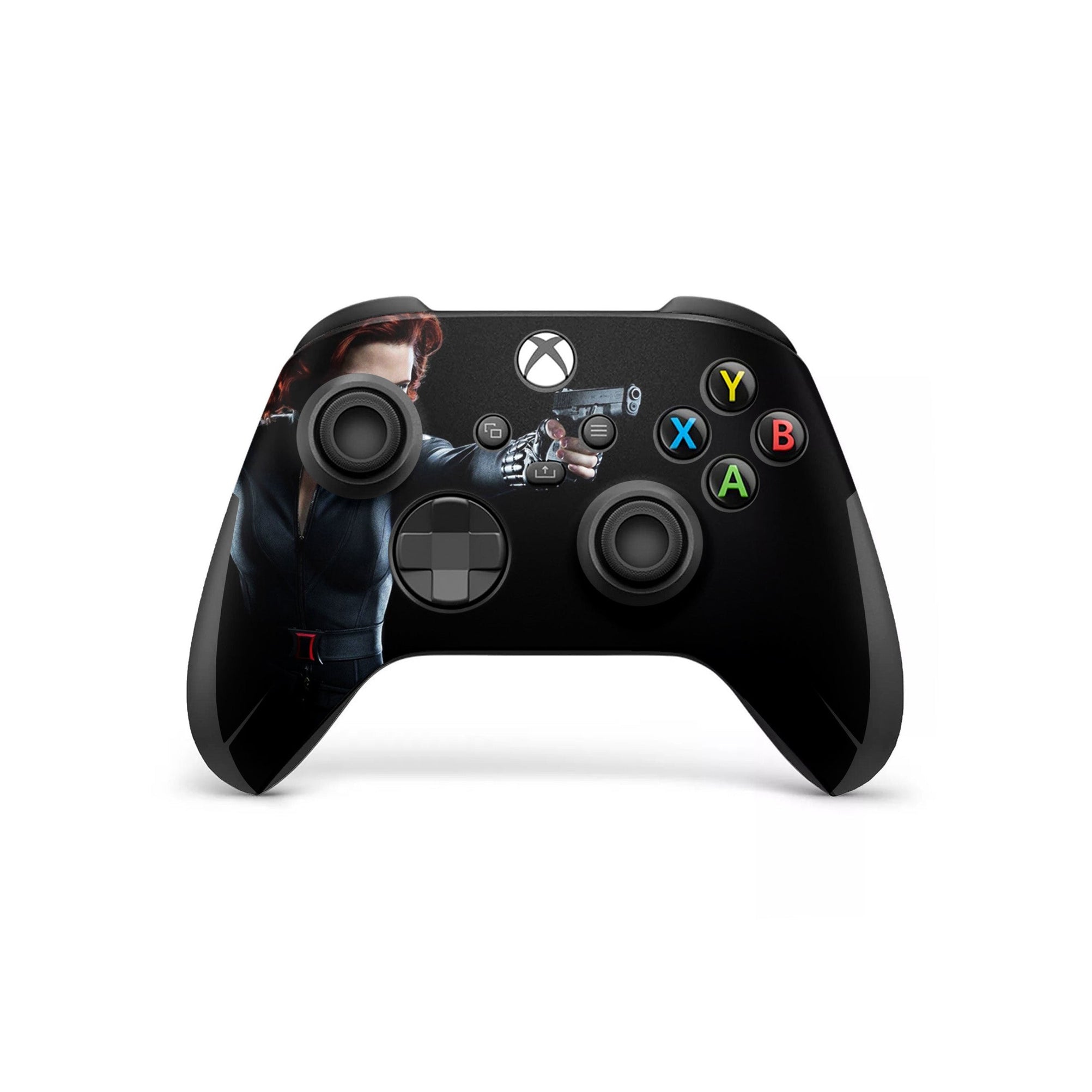 A video game skin featuring a Crimson Shadow 6 design for the Xbox Series Wireless Controller.