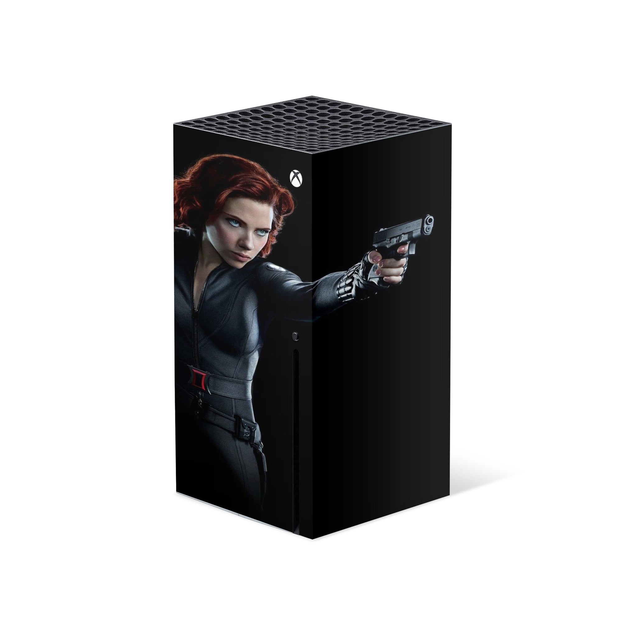 A video game skin featuring a Crimson Shadow 6 design for the Xbox Series X.