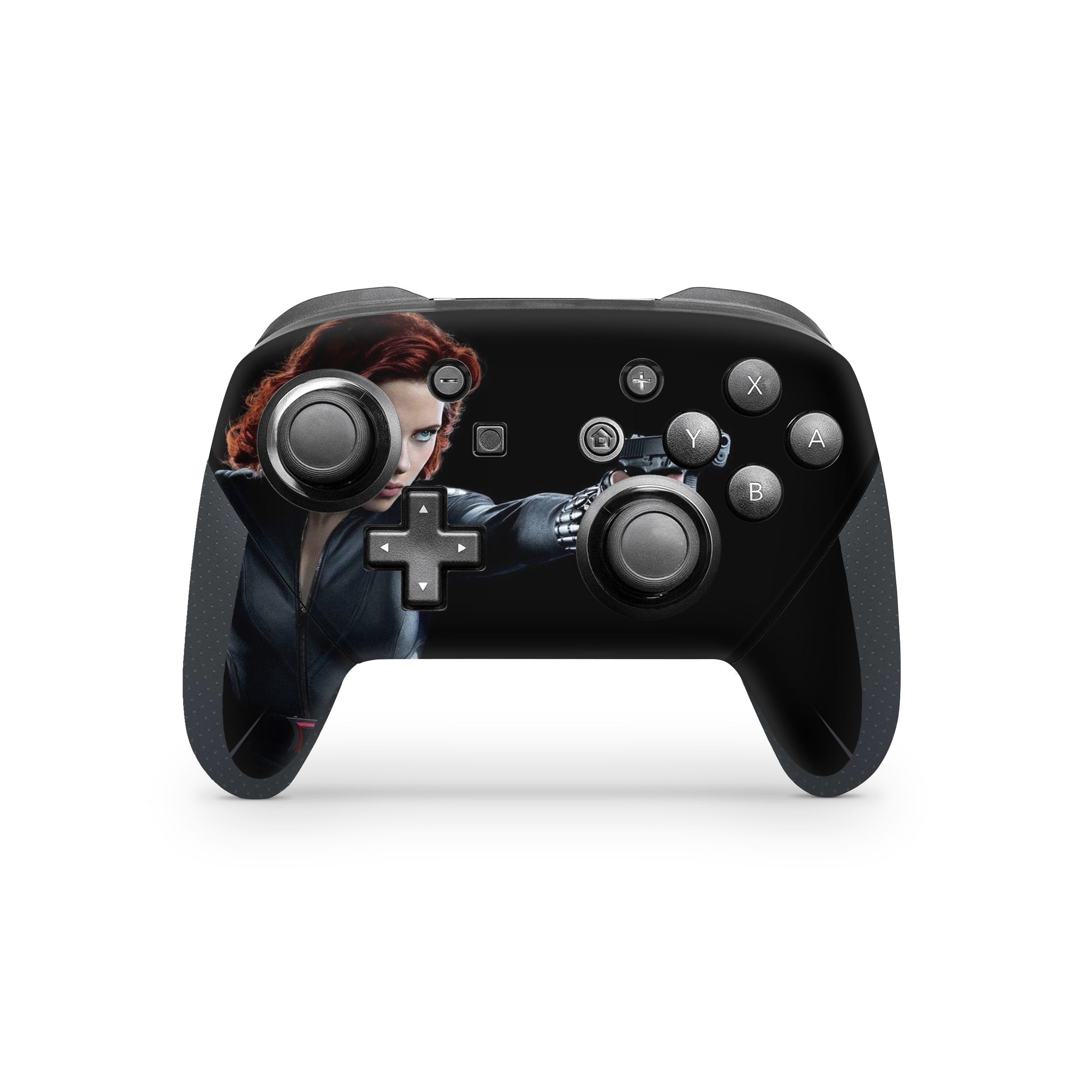 A video game skin featuring a Crimson Shadow 6 design for the Nintendo Switch Pro Controller.