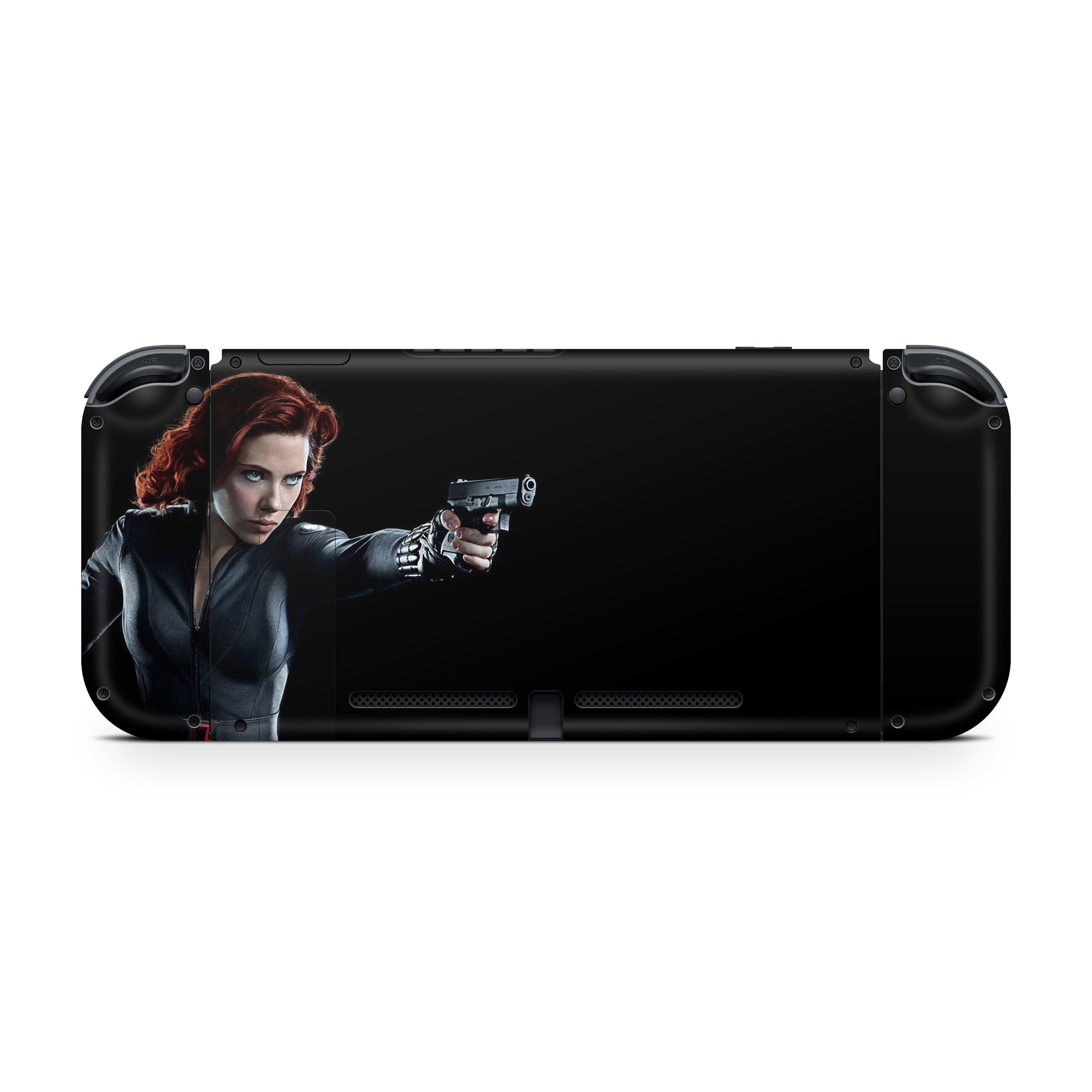 A video game skin featuring a Crimson Shadow 6 design for the Nintendo Switch OLED.