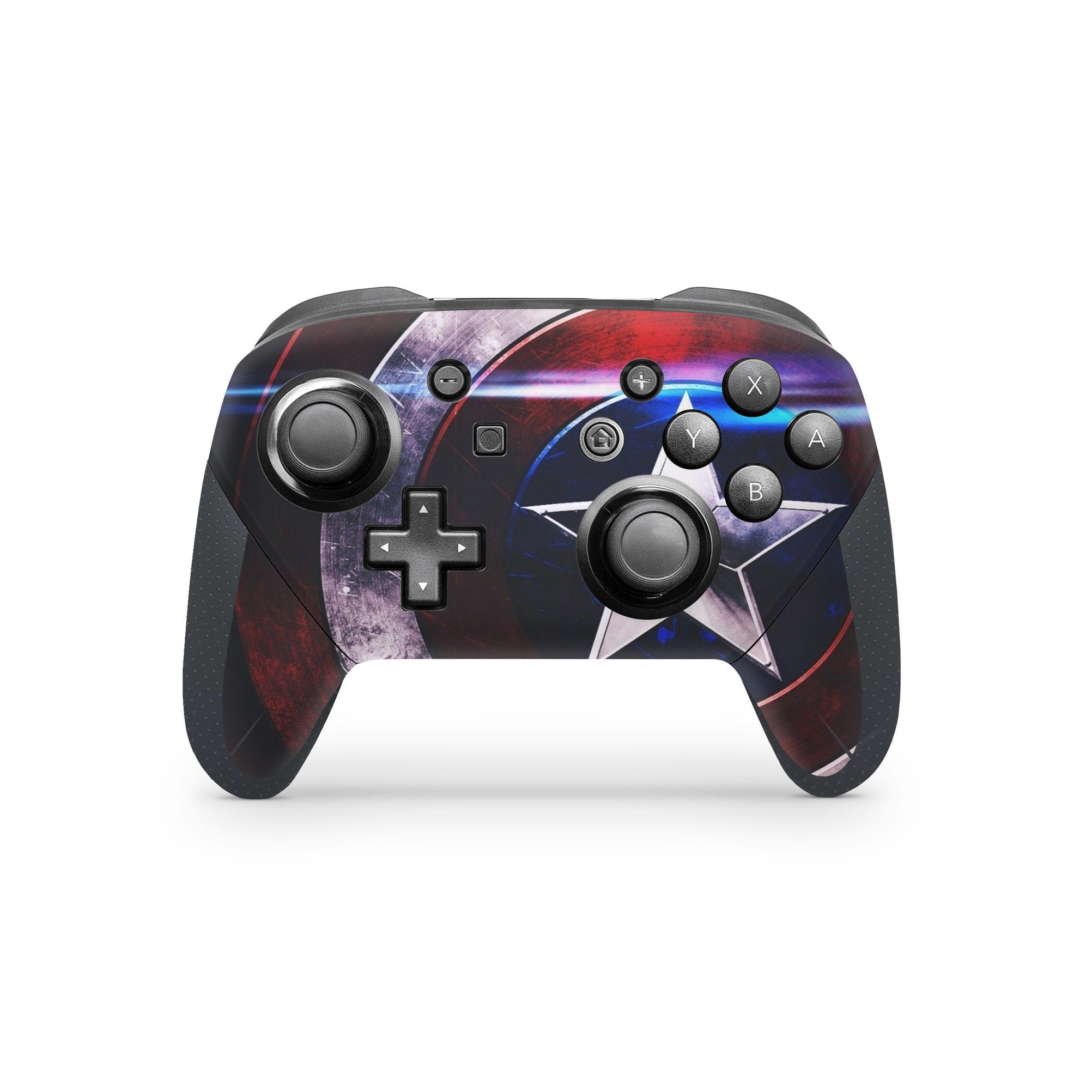 A video game skin featuring a Shield Bearer 3 design for the Nintendo Switch Pro Controller.