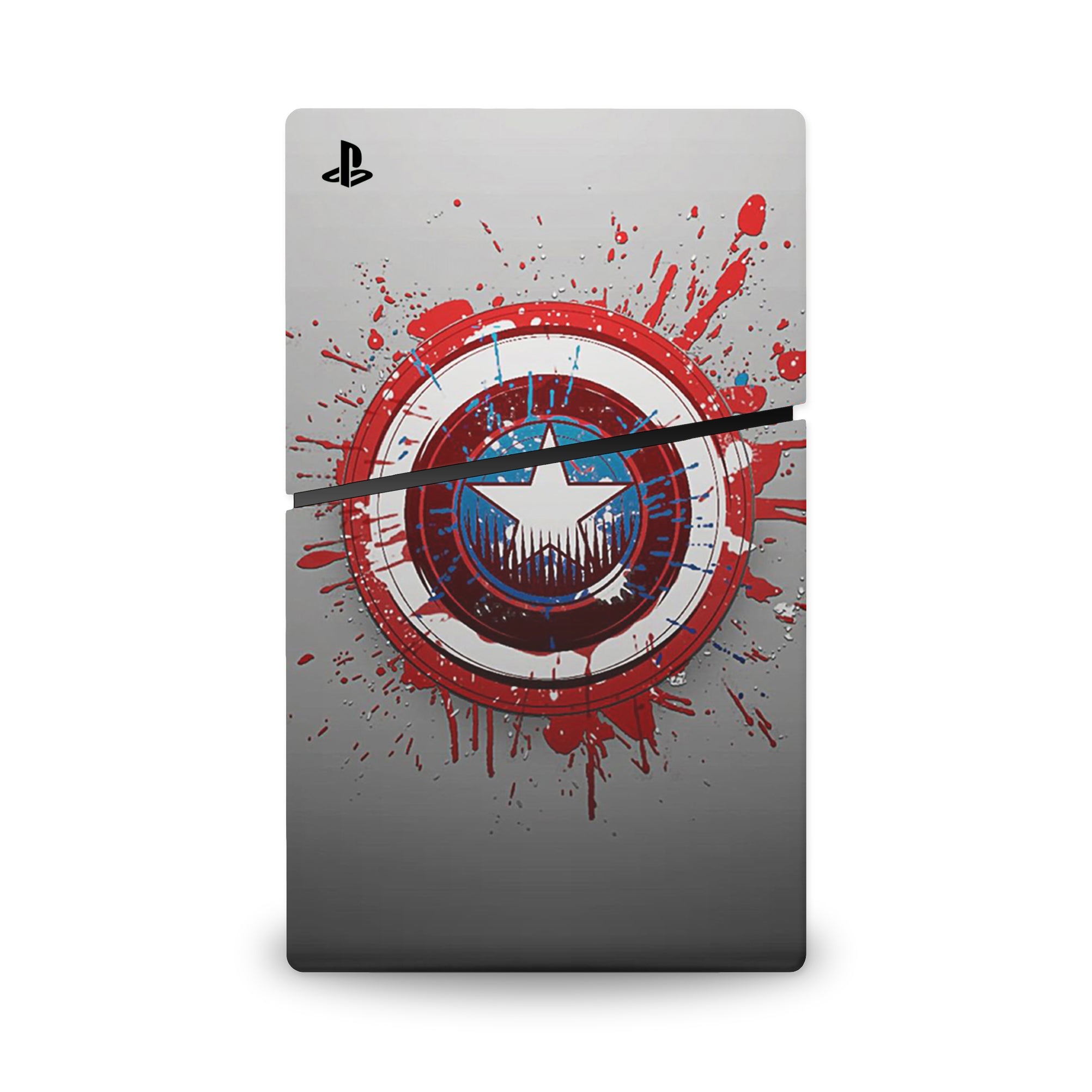 A video game skin featuring a Shield Bearer 4 design for the PS5 Slim.