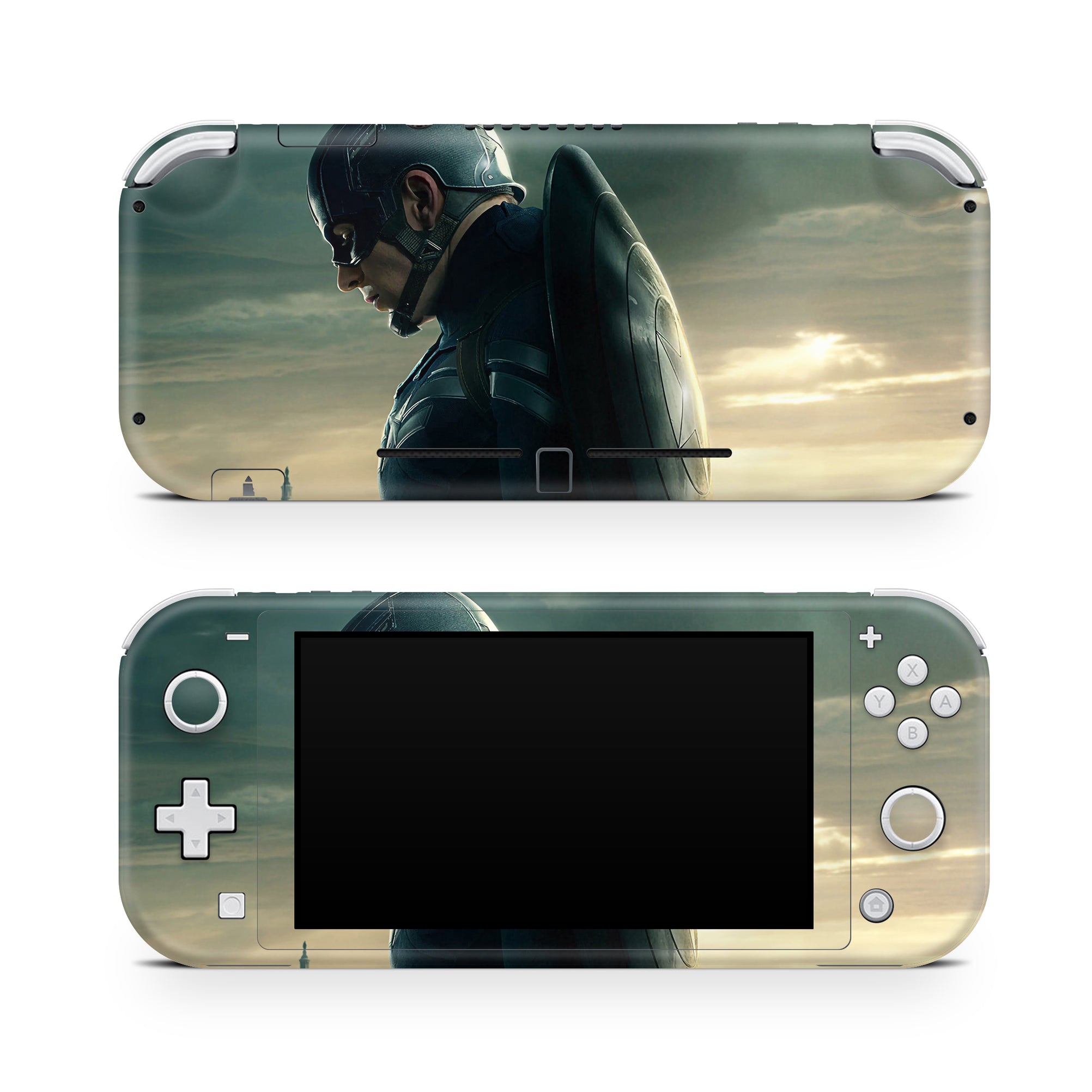 A video game skin featuring a Shield Bearer 5 design for the Nintendo Switch Lite.