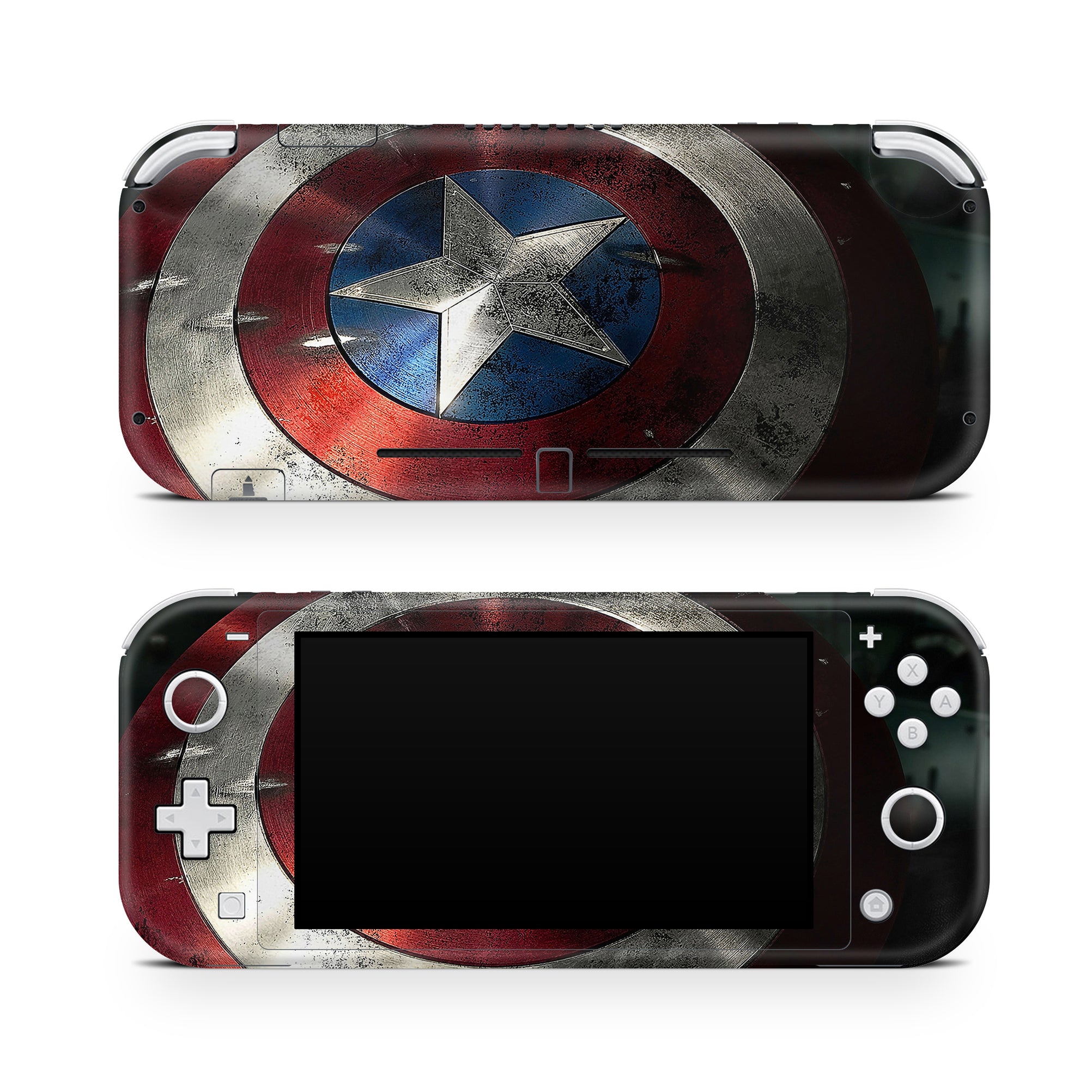 A video game skin featuring a Shield Bearer 6 design for the Nintendo Switch Lite.