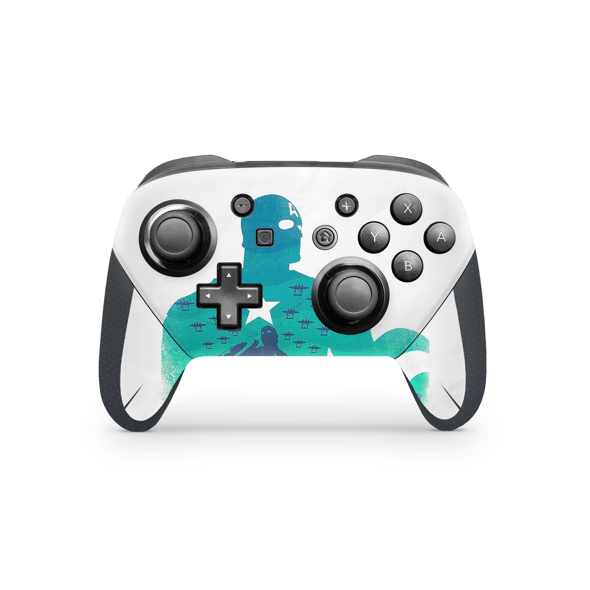 A video game skin featuring a Shield Bearer 7 design for the Nintendo Switch Pro Controller.