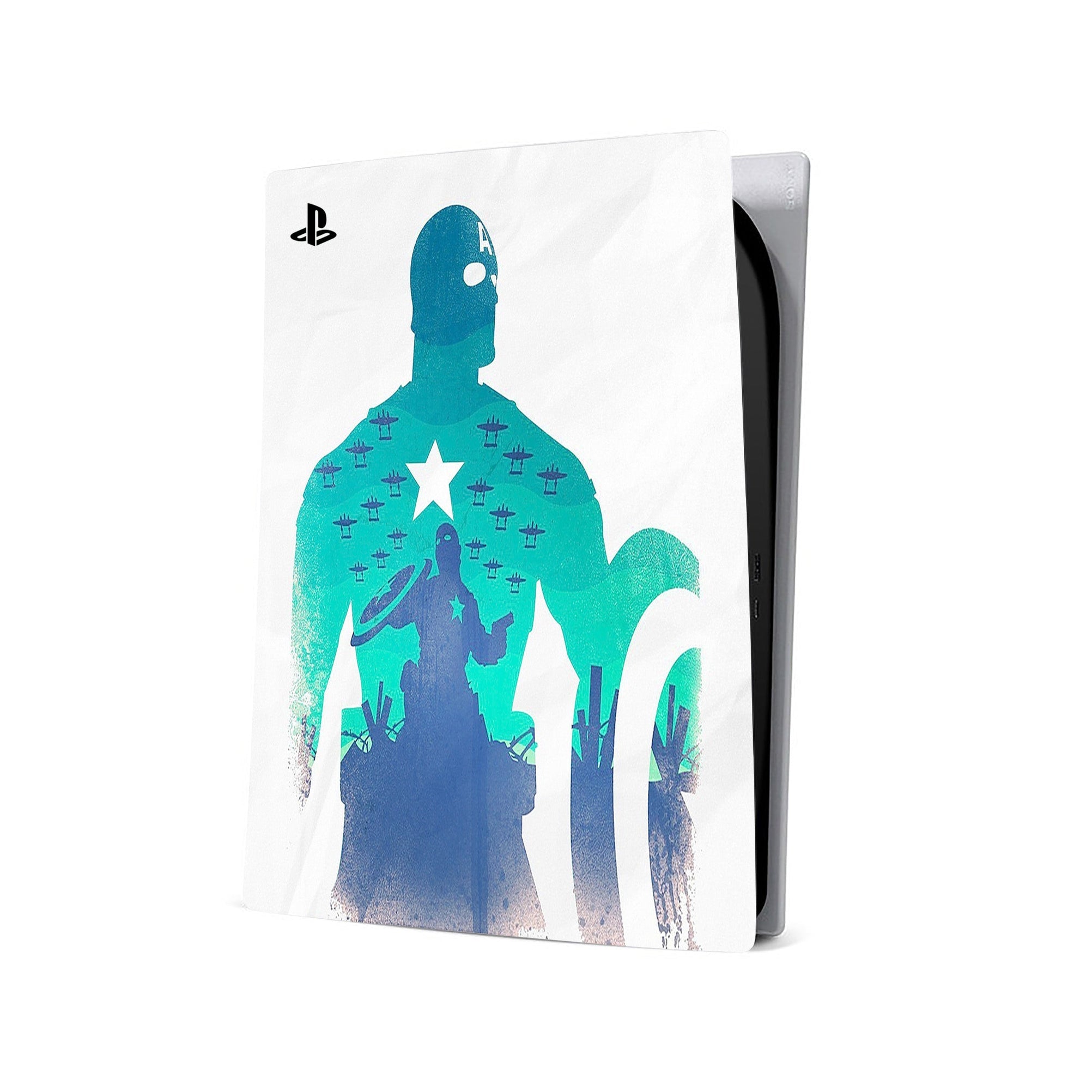 A video game skin featuring a Shield Bearer 7 design for the PS5.