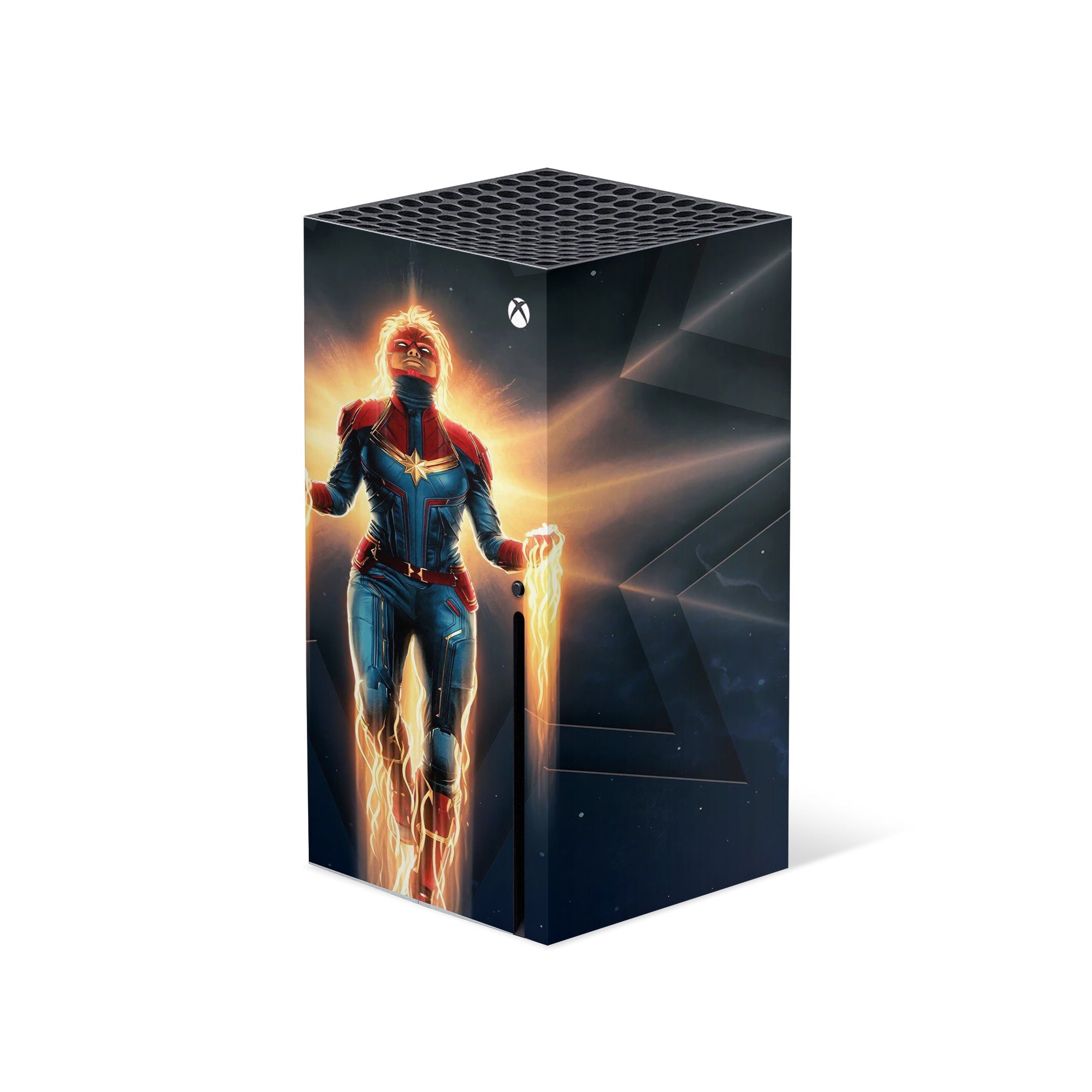 A video game skin featuring a Cosmic Protector 4 design for the Xbox Series X.