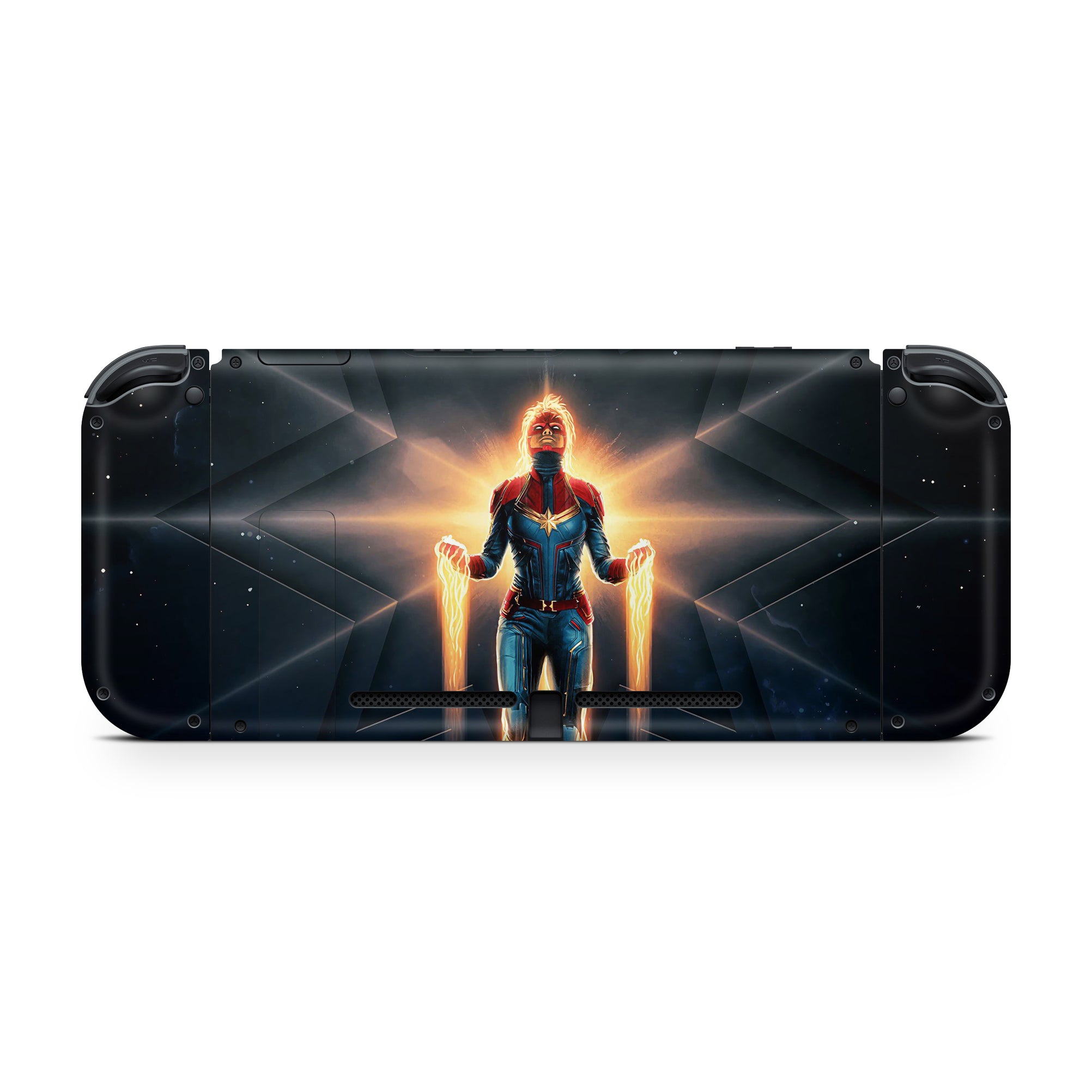 A video game skin featuring a Cosmic Protector 4 design for the Nintendo Switch.