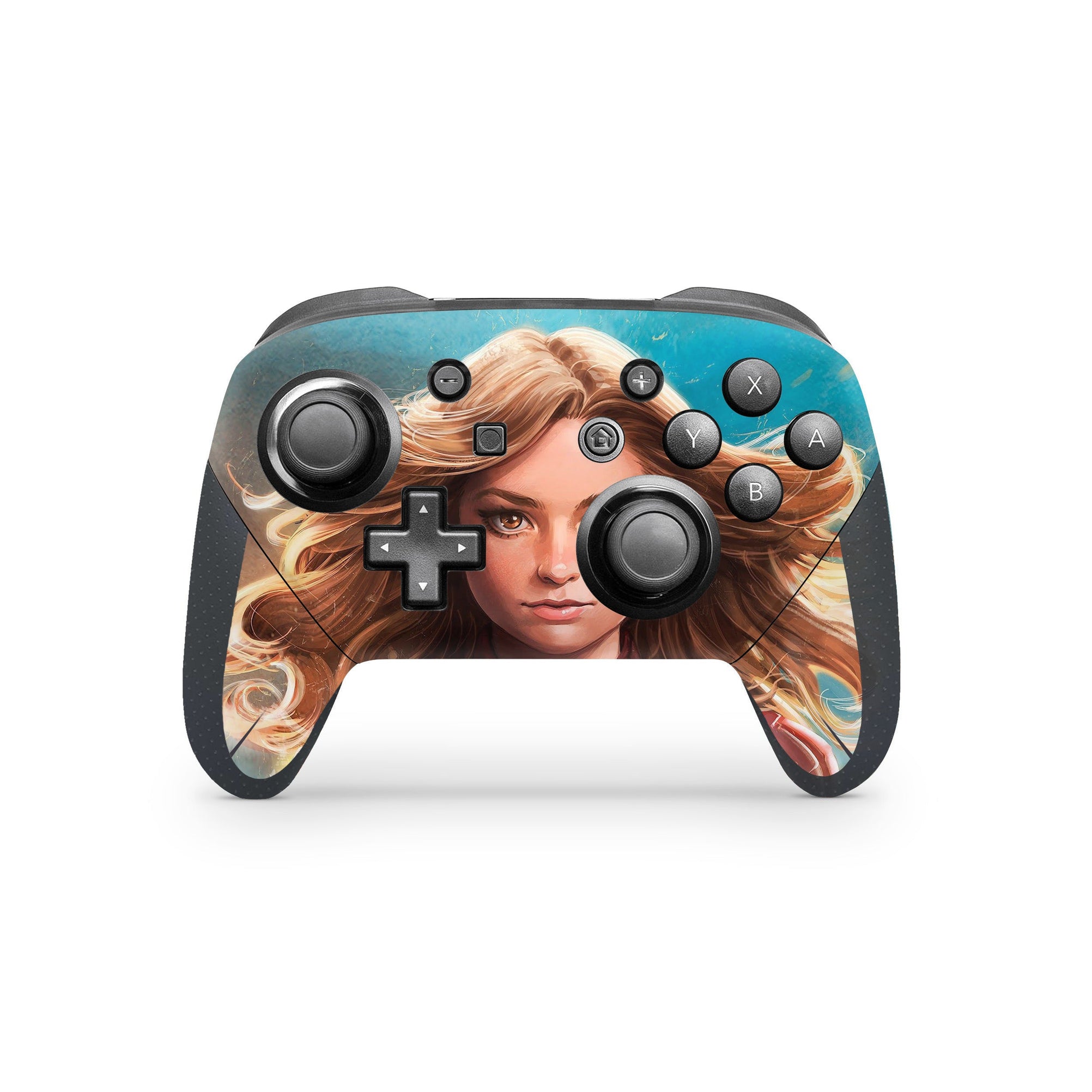 A video game skin featuring a Cosmic Protector 5 design for the Nintendo Switch Pro Controller.