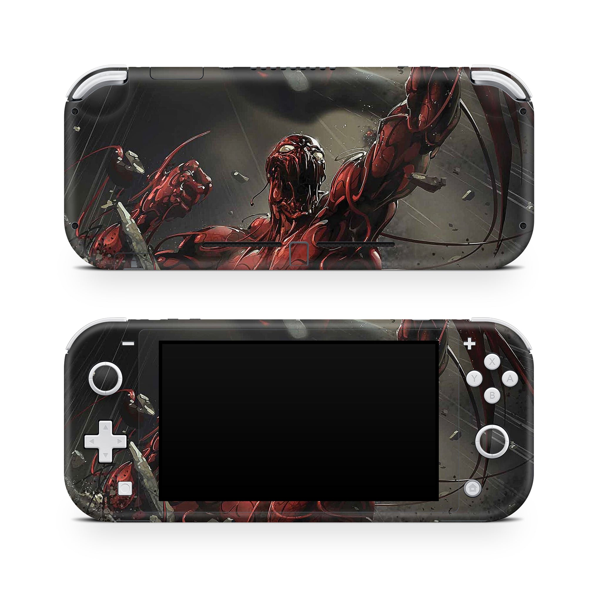 A video game skin featuring a Shadow Parasite Slayer 4 design for the Nintendo Switch Lite.