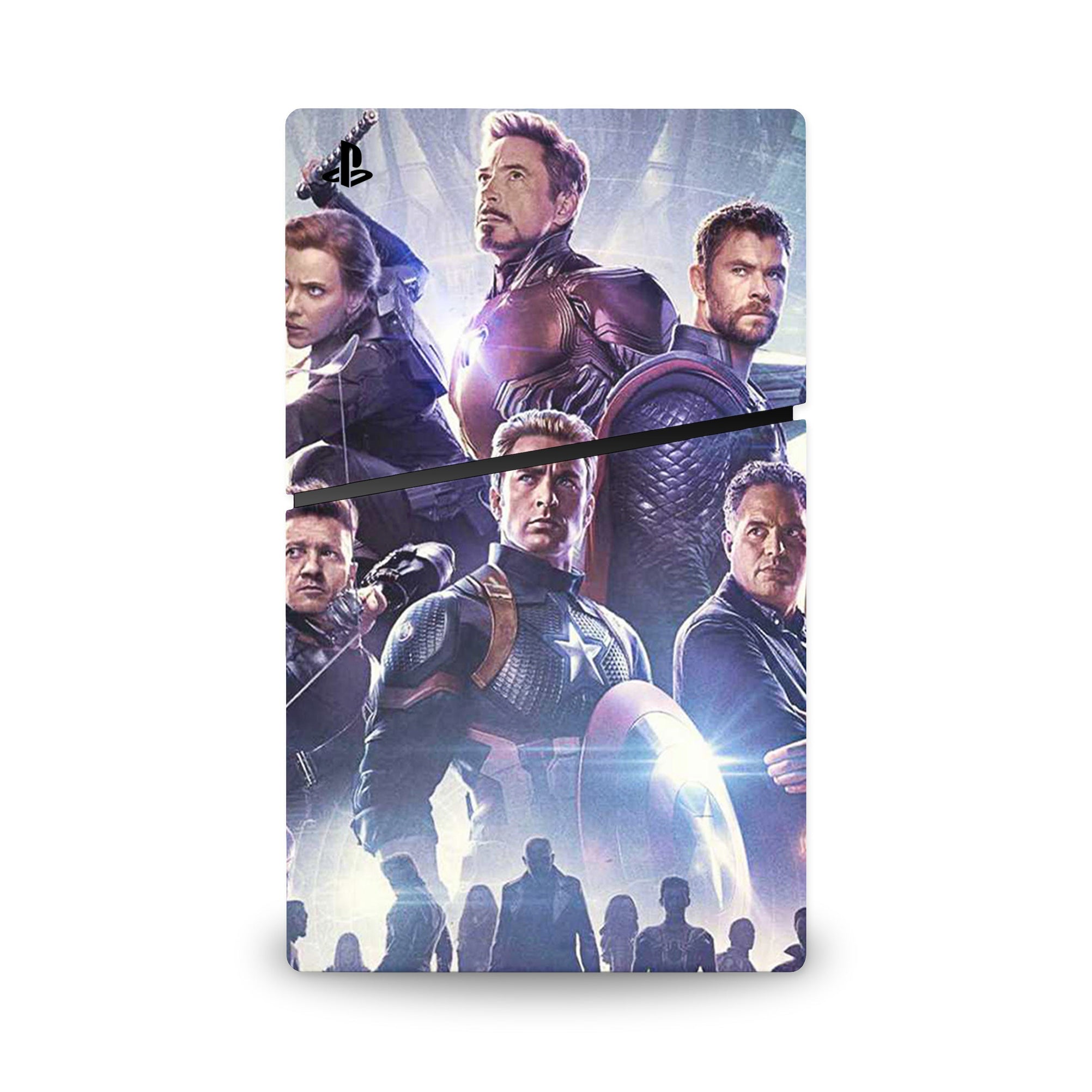 A video game skin featuring a Universe Defenders design for the PS5 Slim Digital.