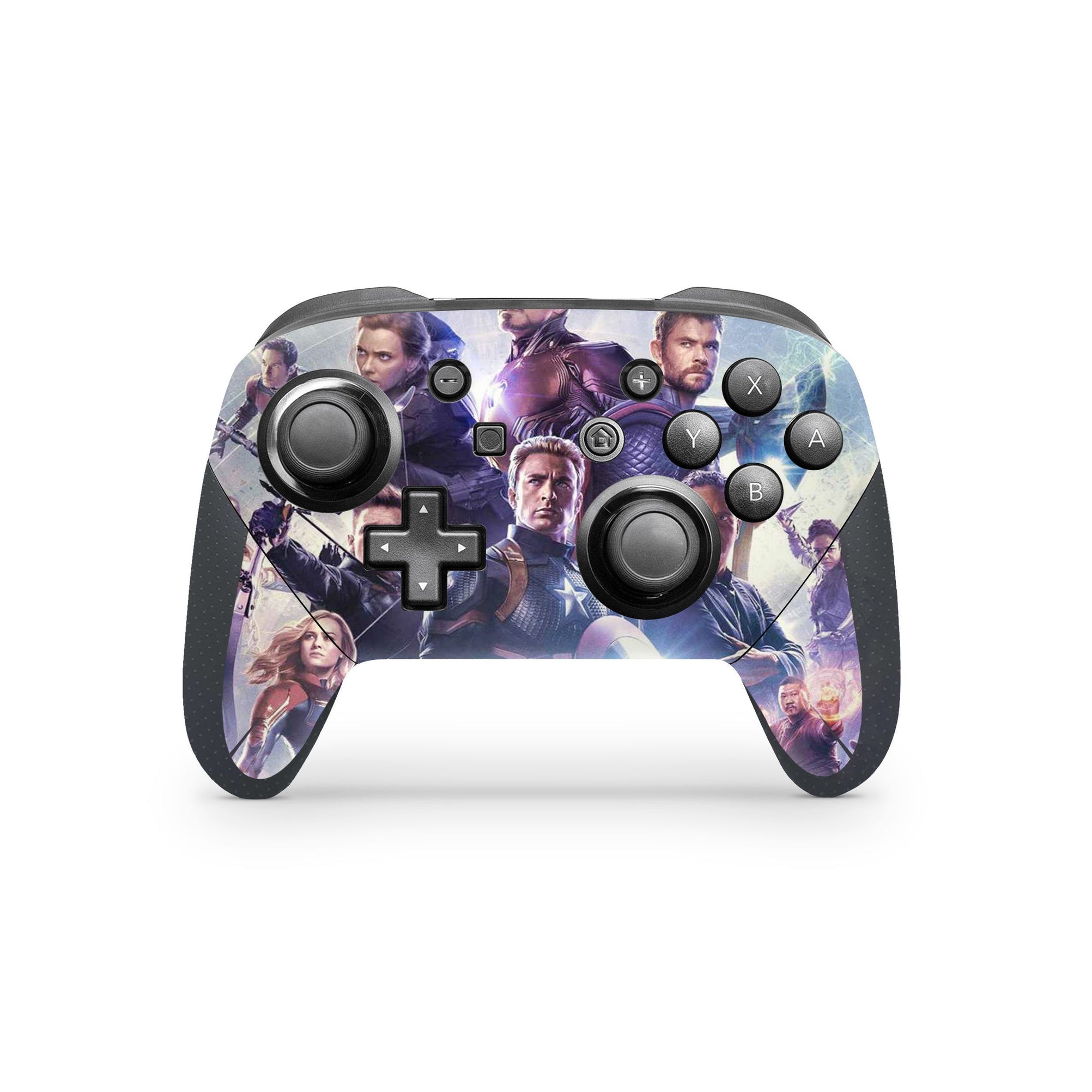 A video game skin featuring a Universe Defenders design for the Nintendo Switch Pro Controller.