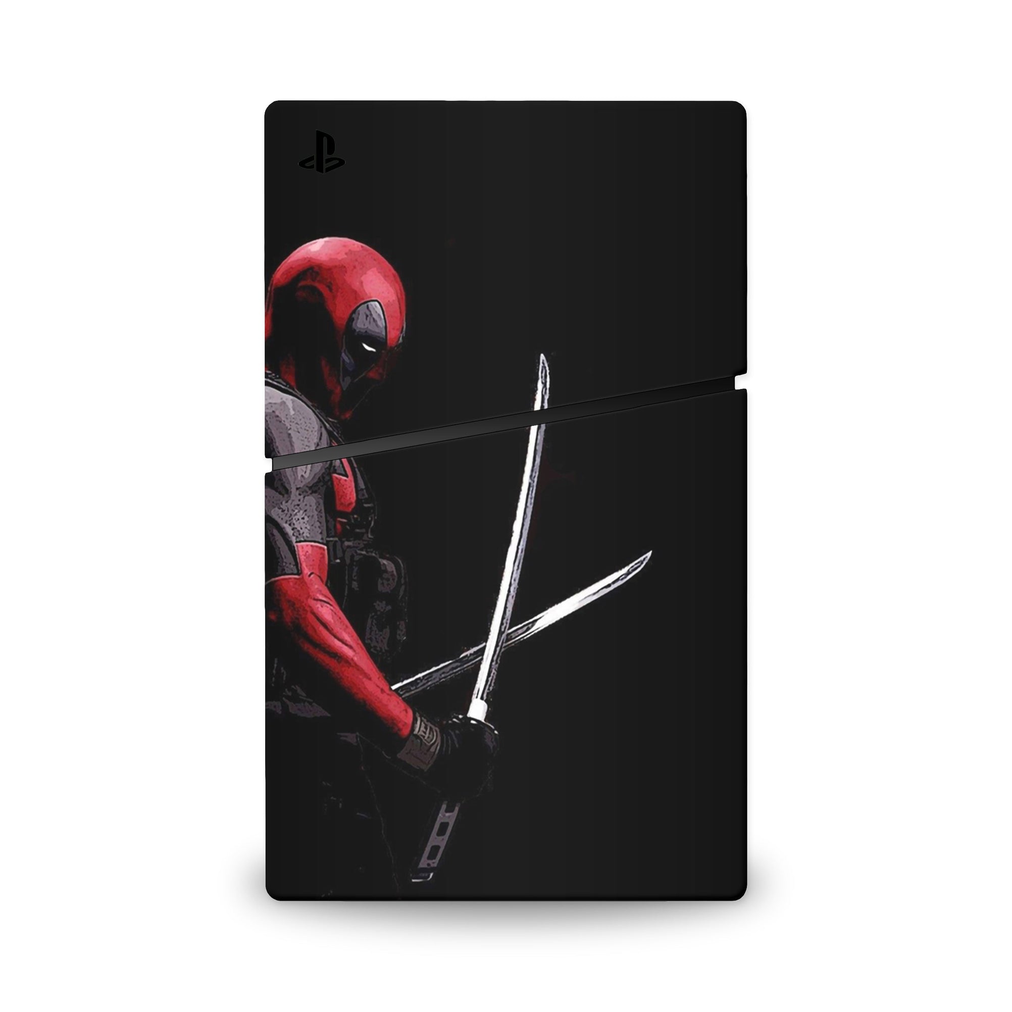 A video game skin featuring a Wisecracking Mercenary 1 design for the PS5 Slim.