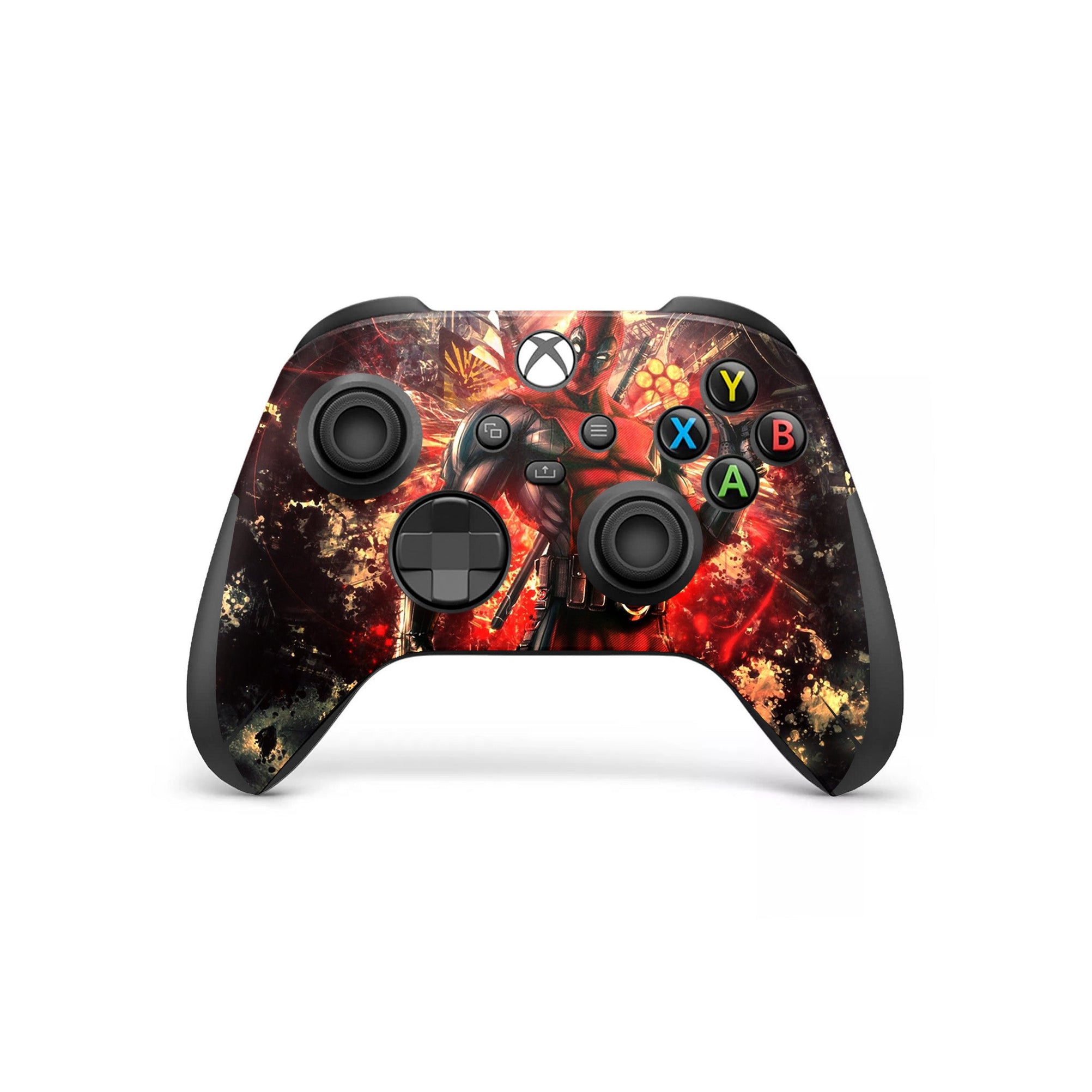 A video game skin featuring a Wisecracking Mercenary 2 design for the Xbox Series Wireless Controller.