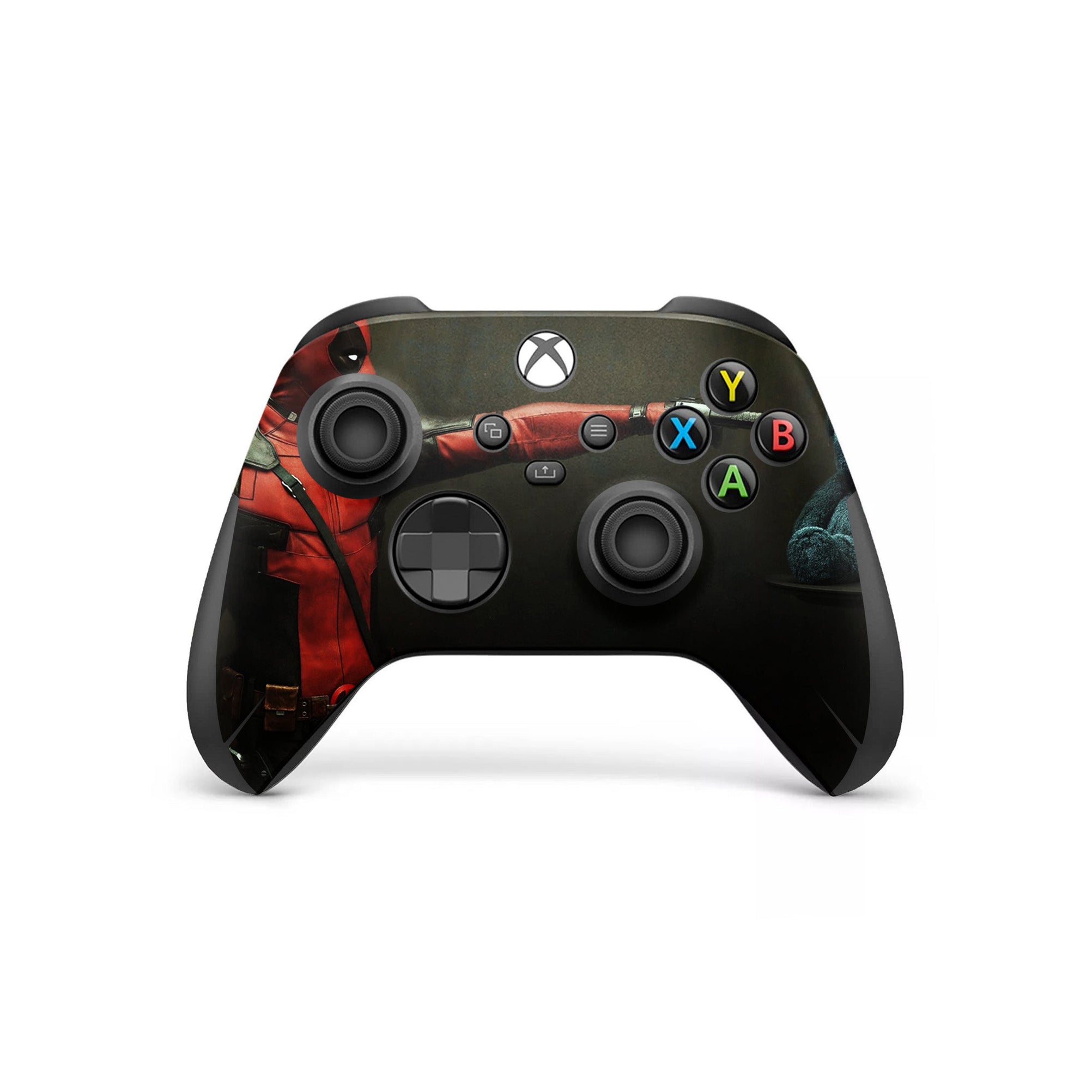 A video game skin featuring a Wisecracking Mercenary 3 design for the Xbox Series X Controller.