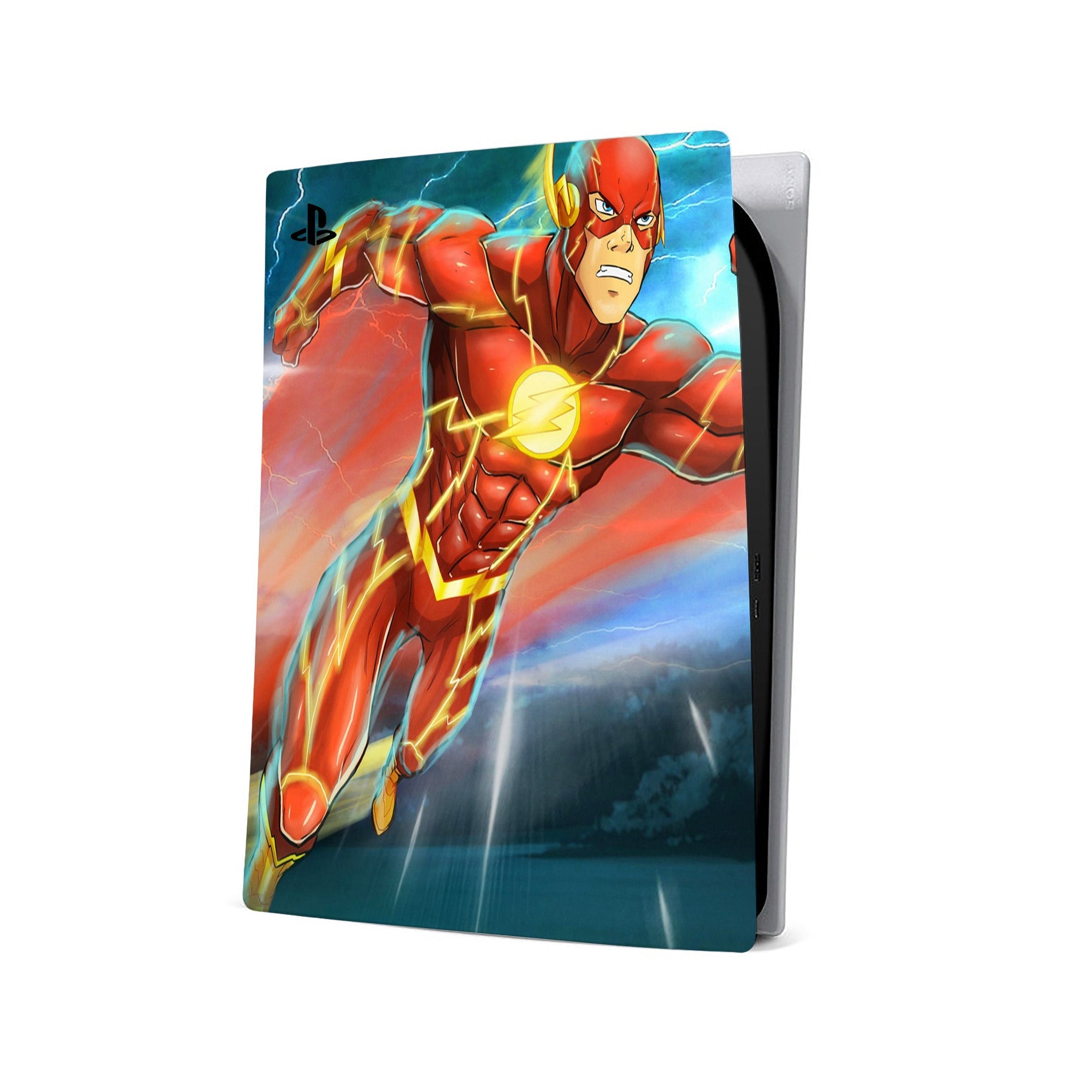 A video game skin featuring a Red Velocity 2 design for the PS5 Digital.