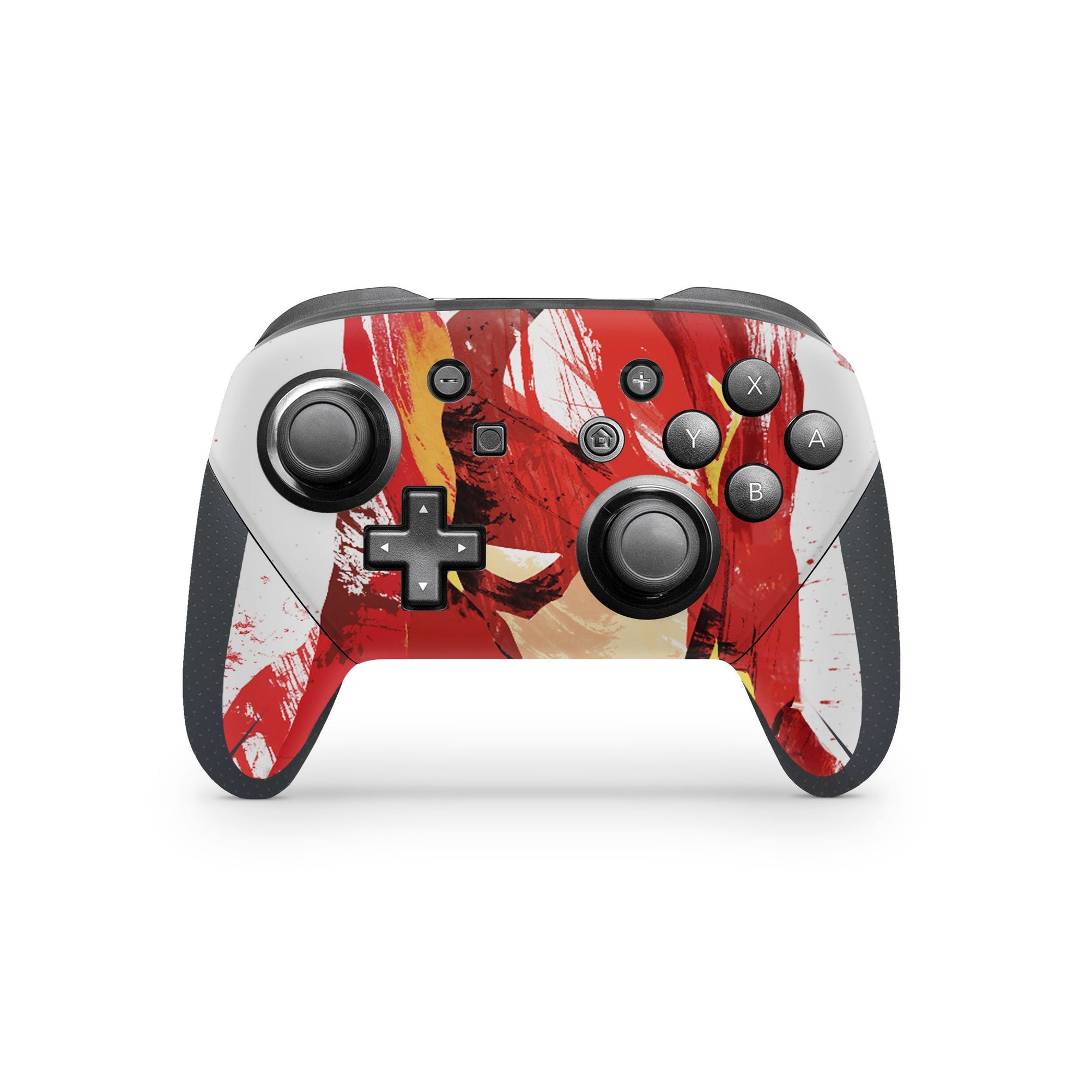 A video game skin featuring a Red Velocity 4 design for the Nintendo Switch Pro Controller.