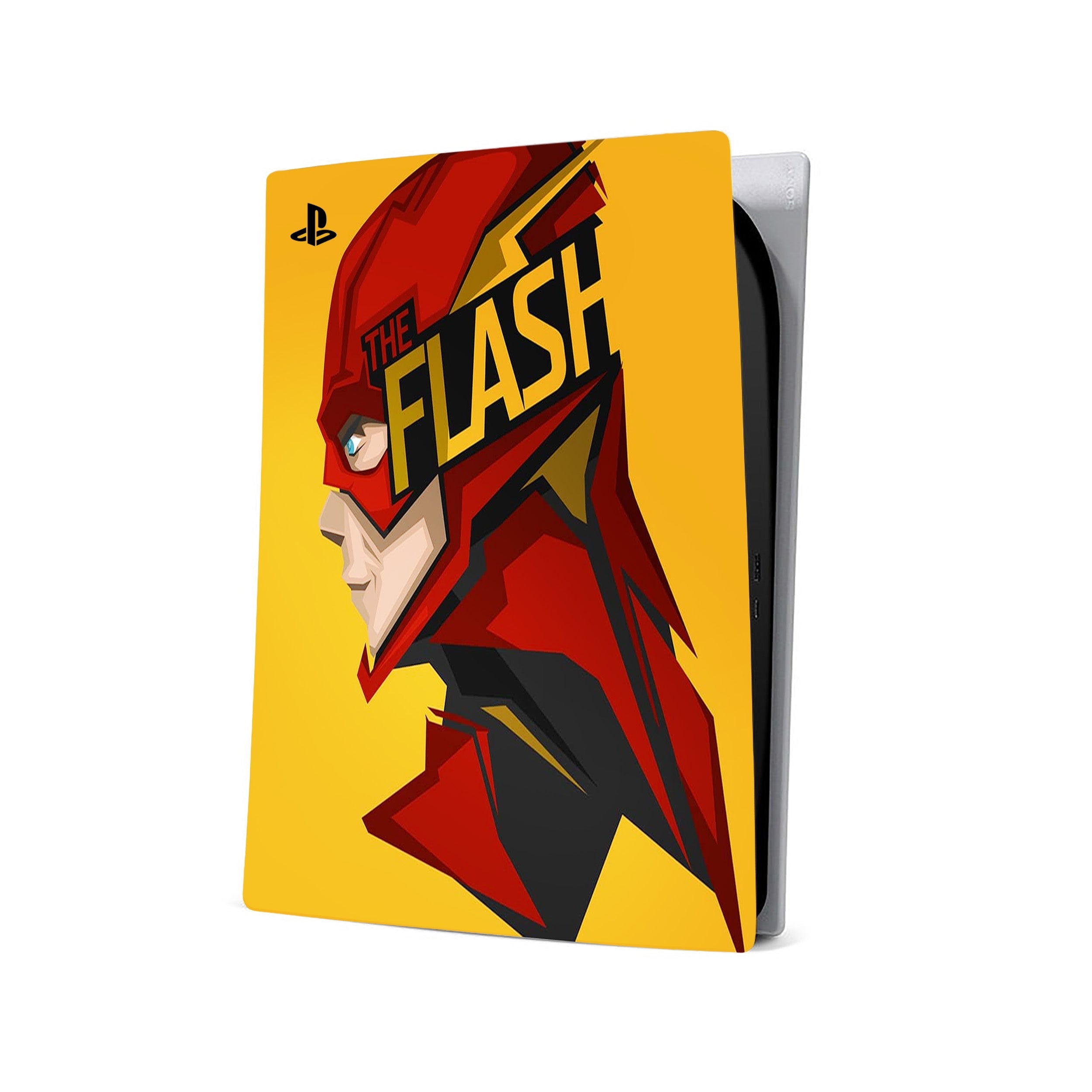 A video game skin featuring a Red Velocity 5 design for the PS5 Digital.