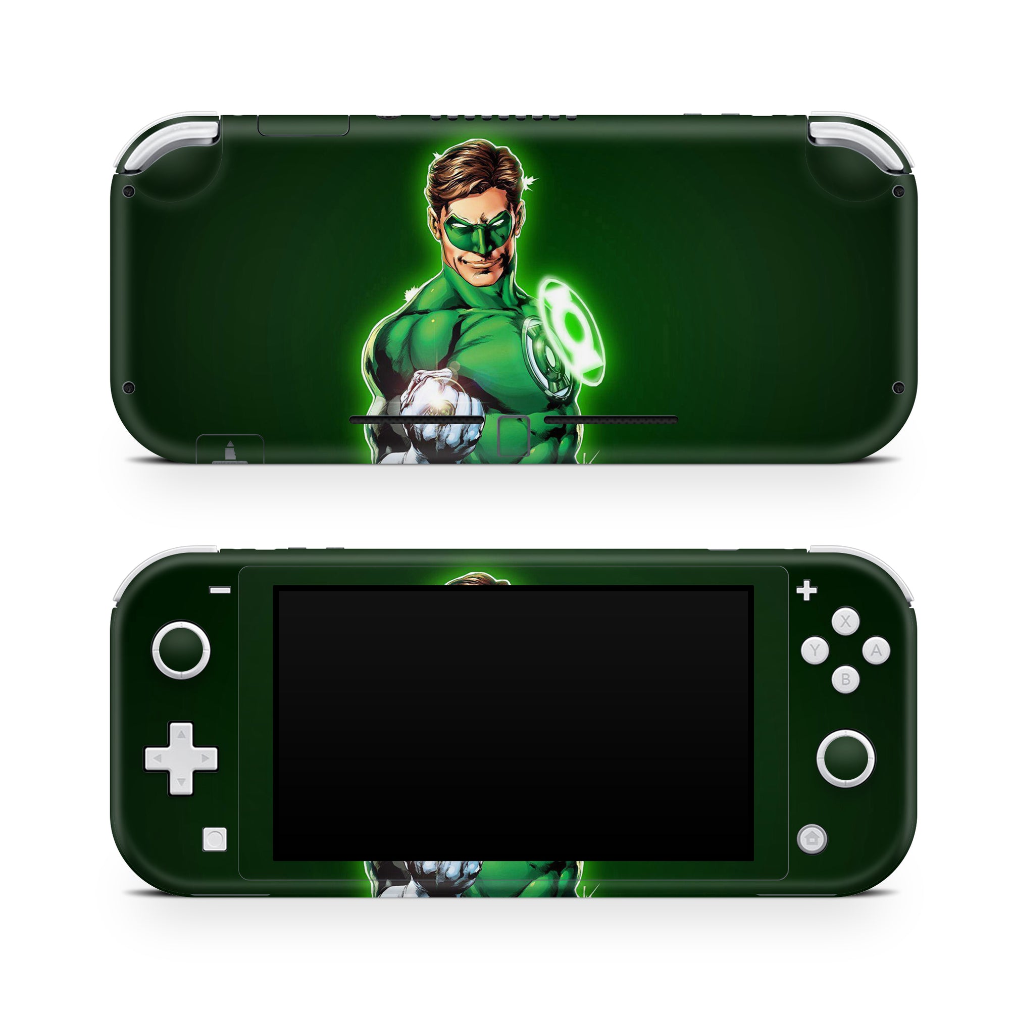 A video game skin featuring a Emerald Guardian 1 design for the Nintendo Switch Lite.