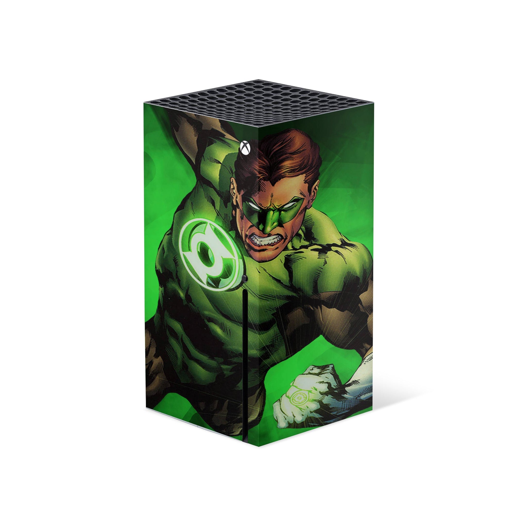 A video game skin featuring a Emerald Guardian 2 design for the Xbox Series X.