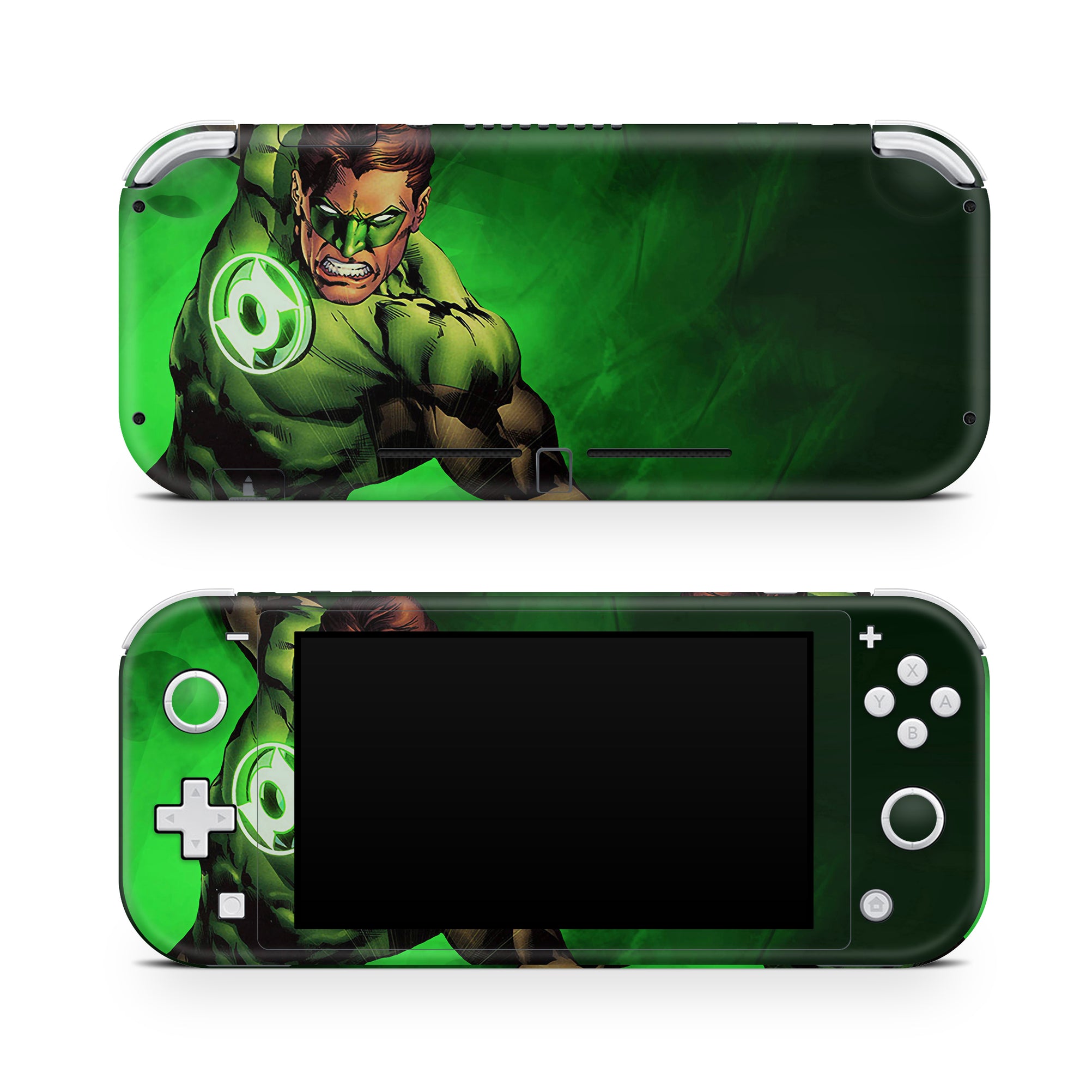 A video game skin featuring a Emerald Guardian 2 design for the Nintendo Switch Lite.