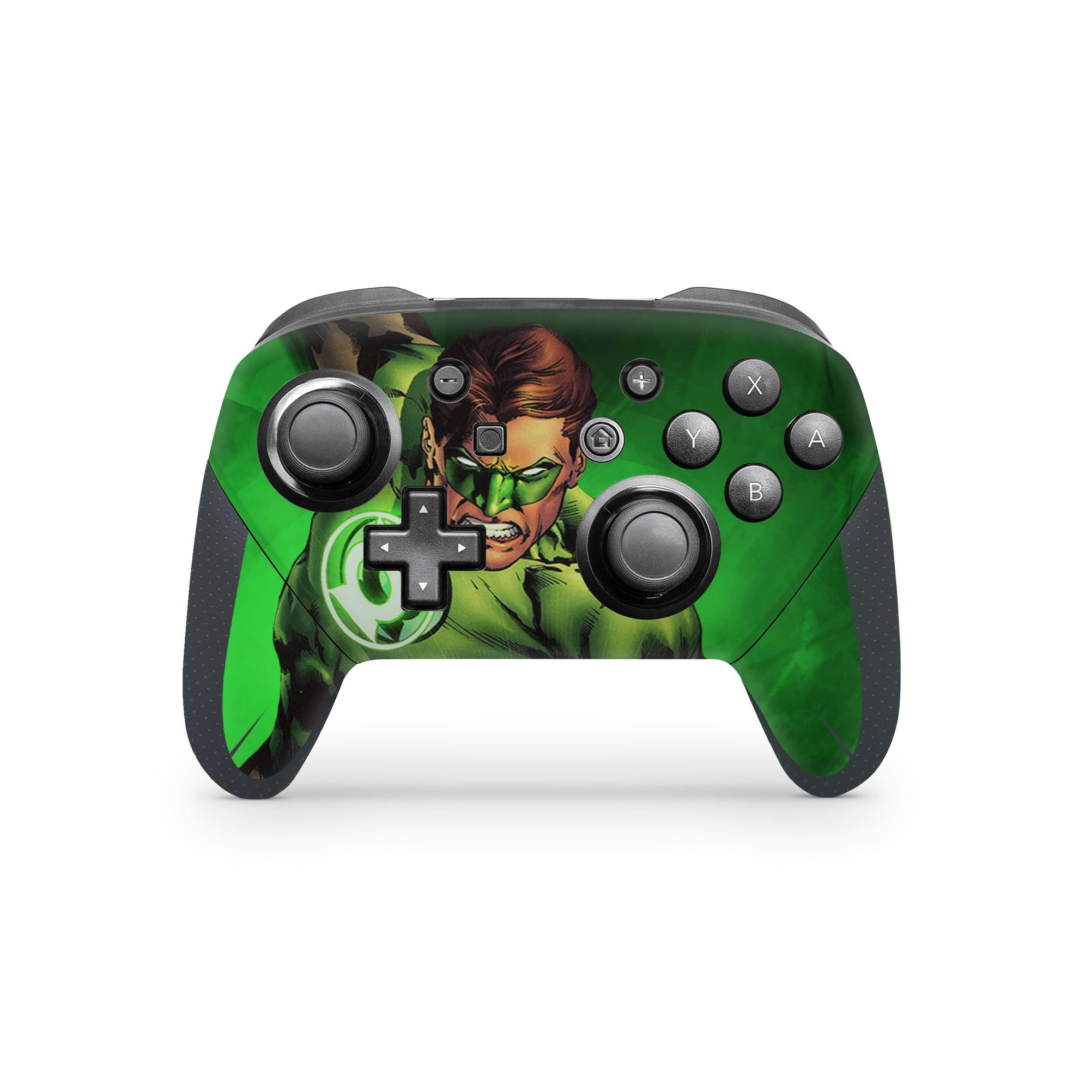 A video game skin featuring a Emerald Guardian 2 design for the Nintendo Switch Pro Controller.