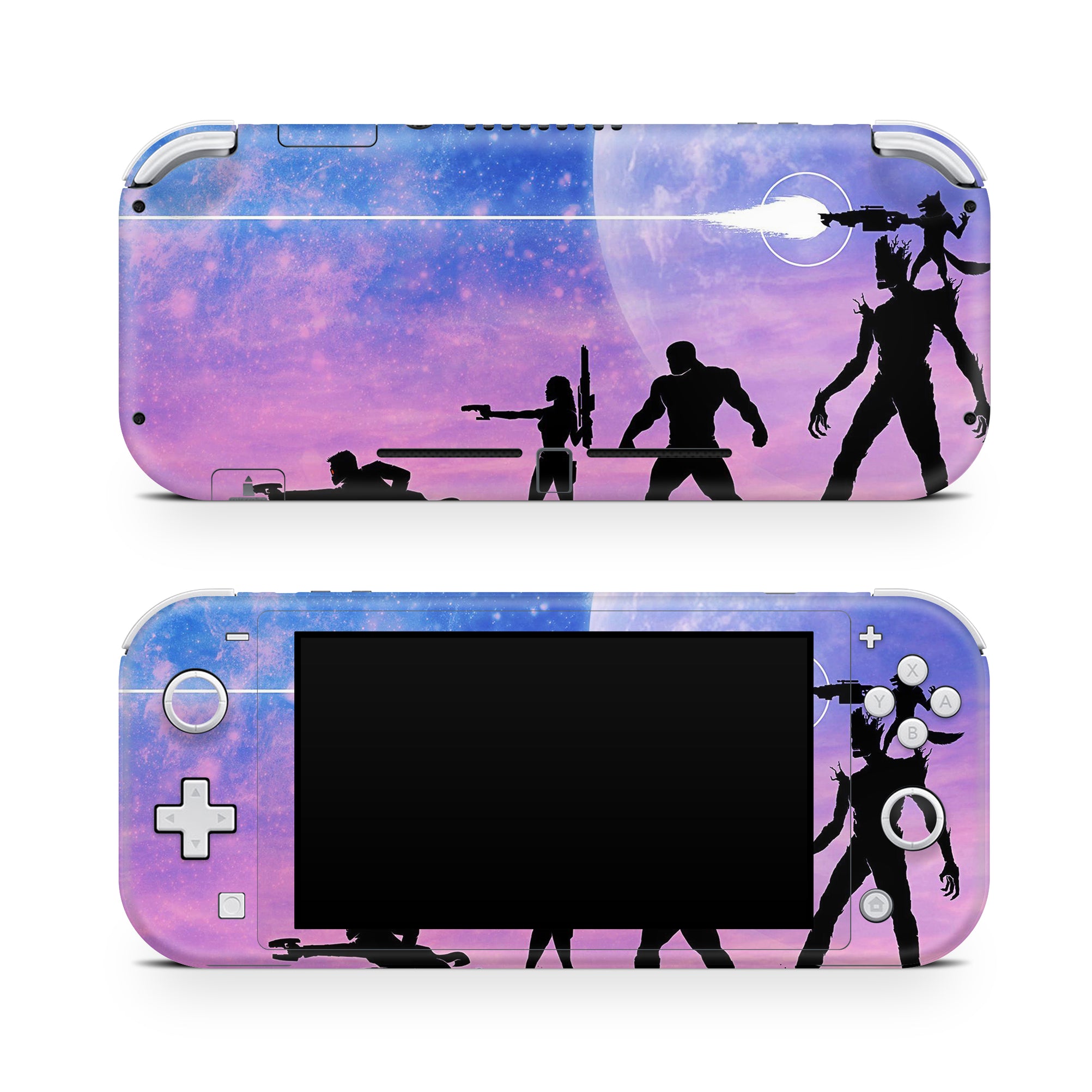 A video game skin featuring a Space Guardian Misfits 1 design for the Nintendo Switch Lite.