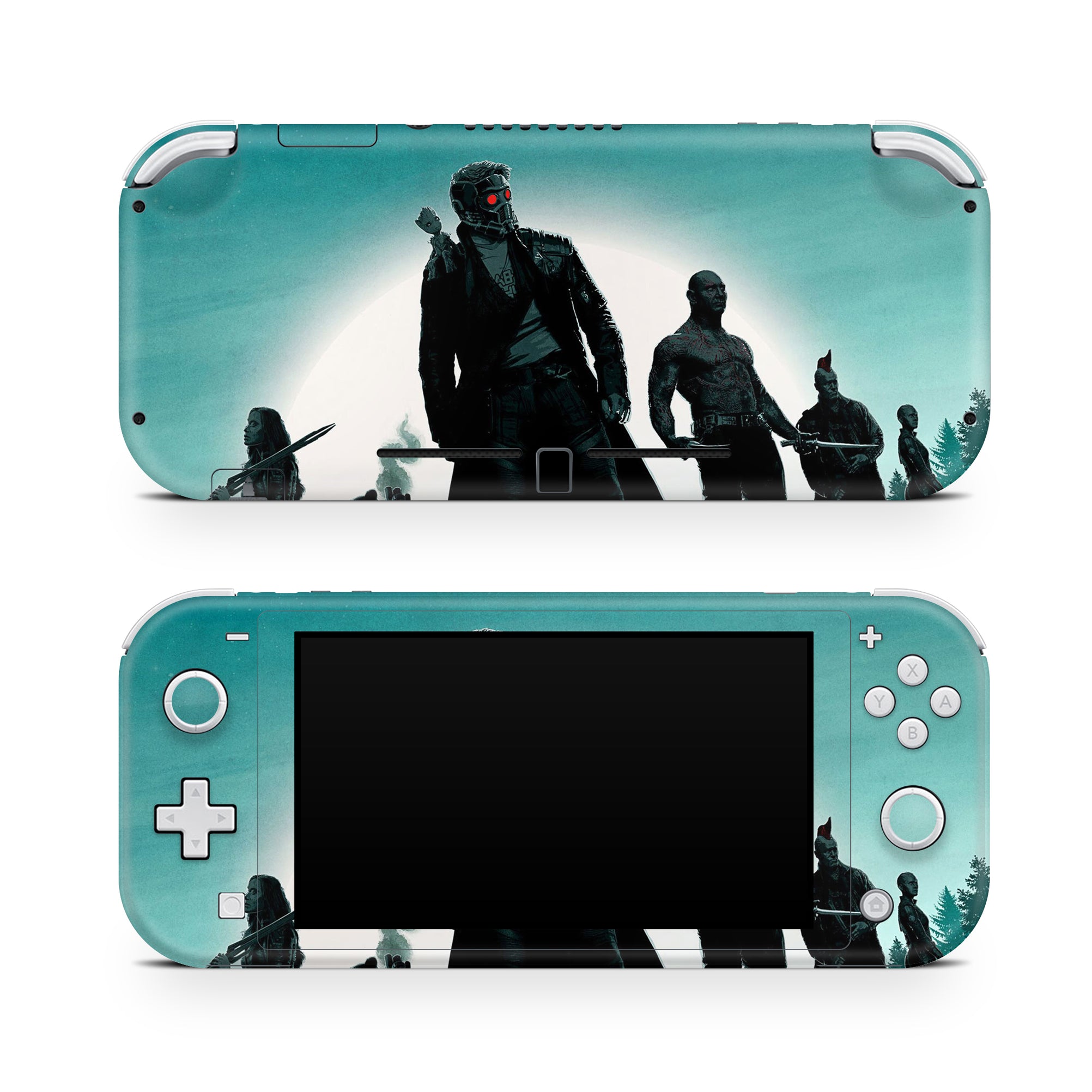 A video game skin featuring a Space Guardian Misfits 2 design for the Nintendo Switch Lite.