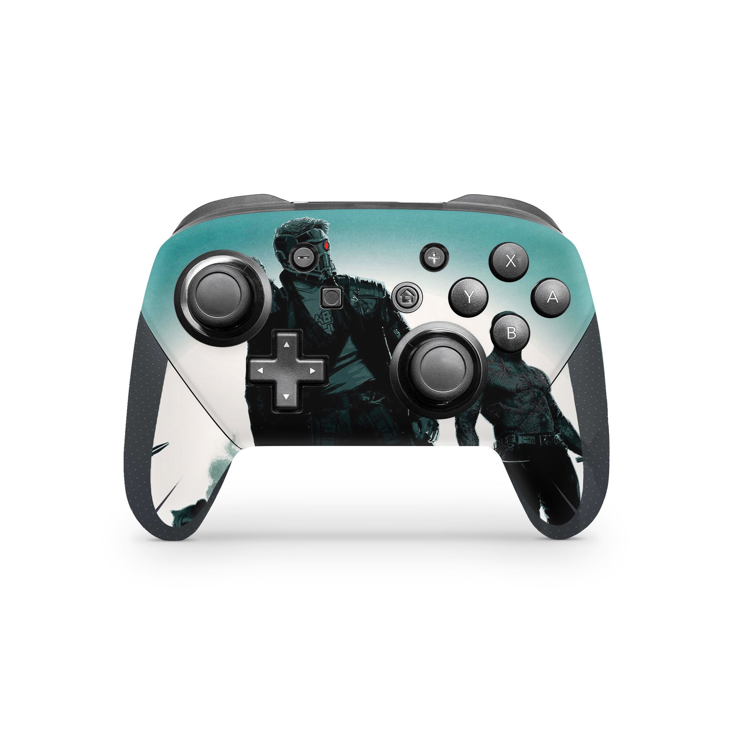 A video game skin featuring a Space Guardian Misfits 2 design for the Nintendo Switch Pro Controller.