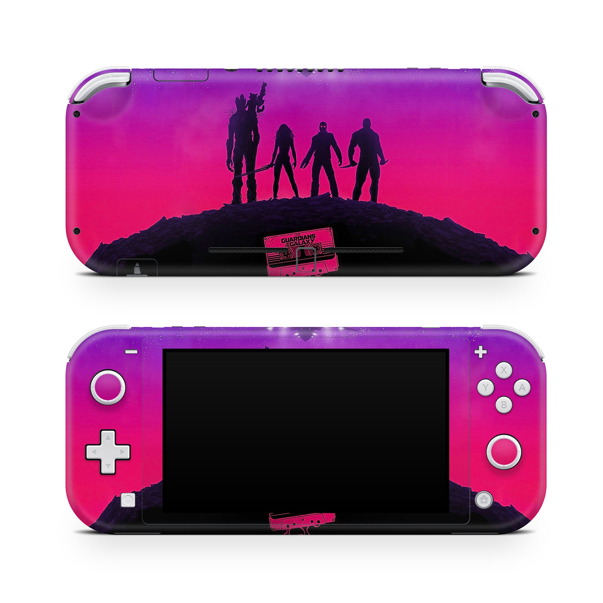 A video game skin featuring a Space Guardian Misfits 6 design for the Nintendo Switch Lite.