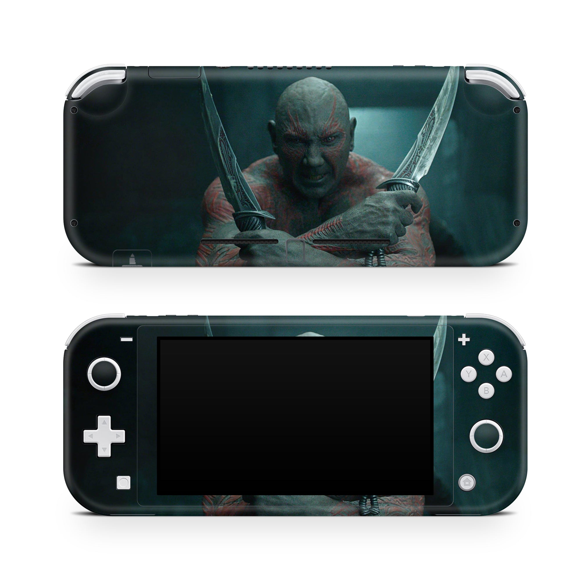 A video game skin featuring a Destroyer Warrior 1 design for the Nintendo Switch Lite.