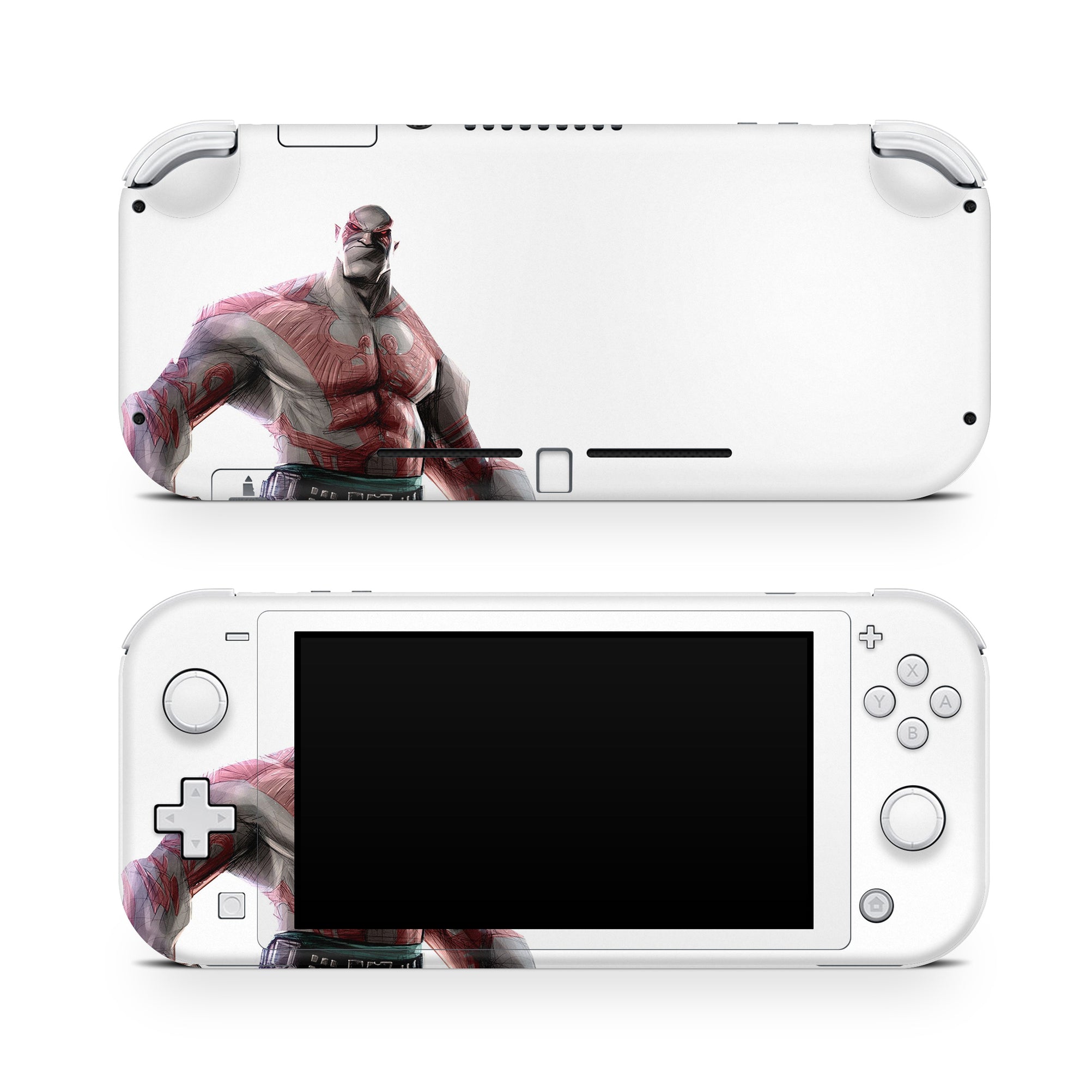 A video game skin featuring a Destroyer Warrior 3 design for the Nintendo Switch Lite.