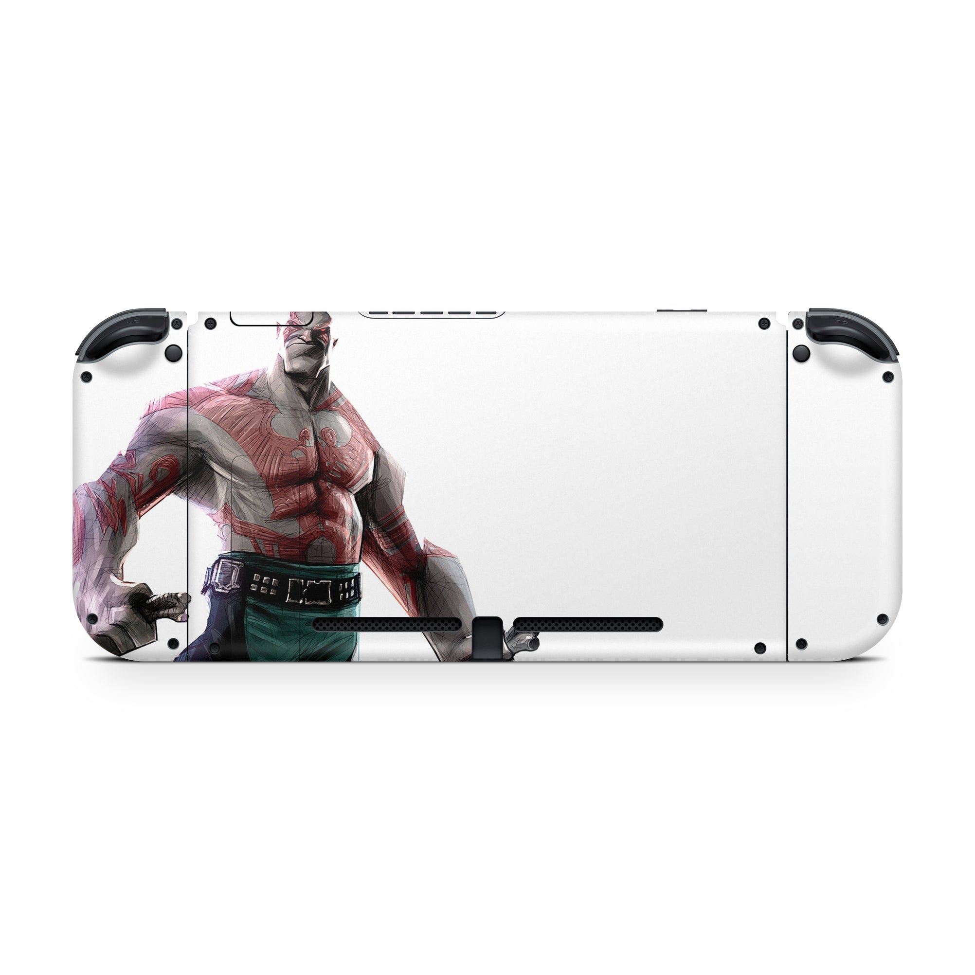 A video game skin featuring a Destroyer Warrior 3 design for the Nintendo Switch OLED.