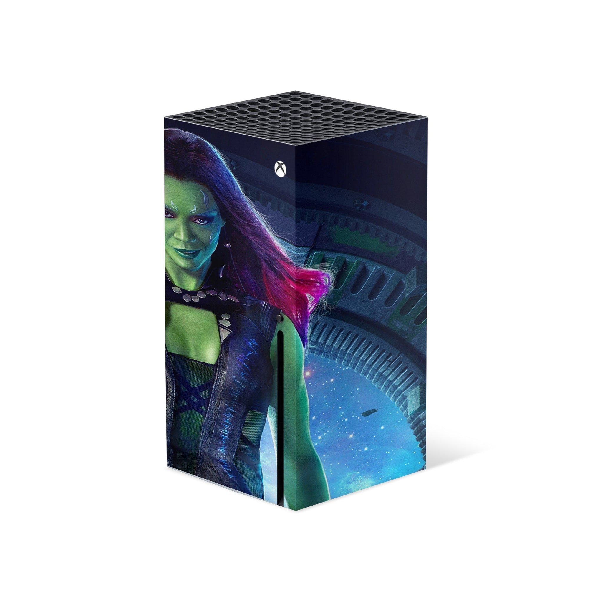 A video game skin featuring a Galaxy Assassin 1 design for the Xbox Series X.