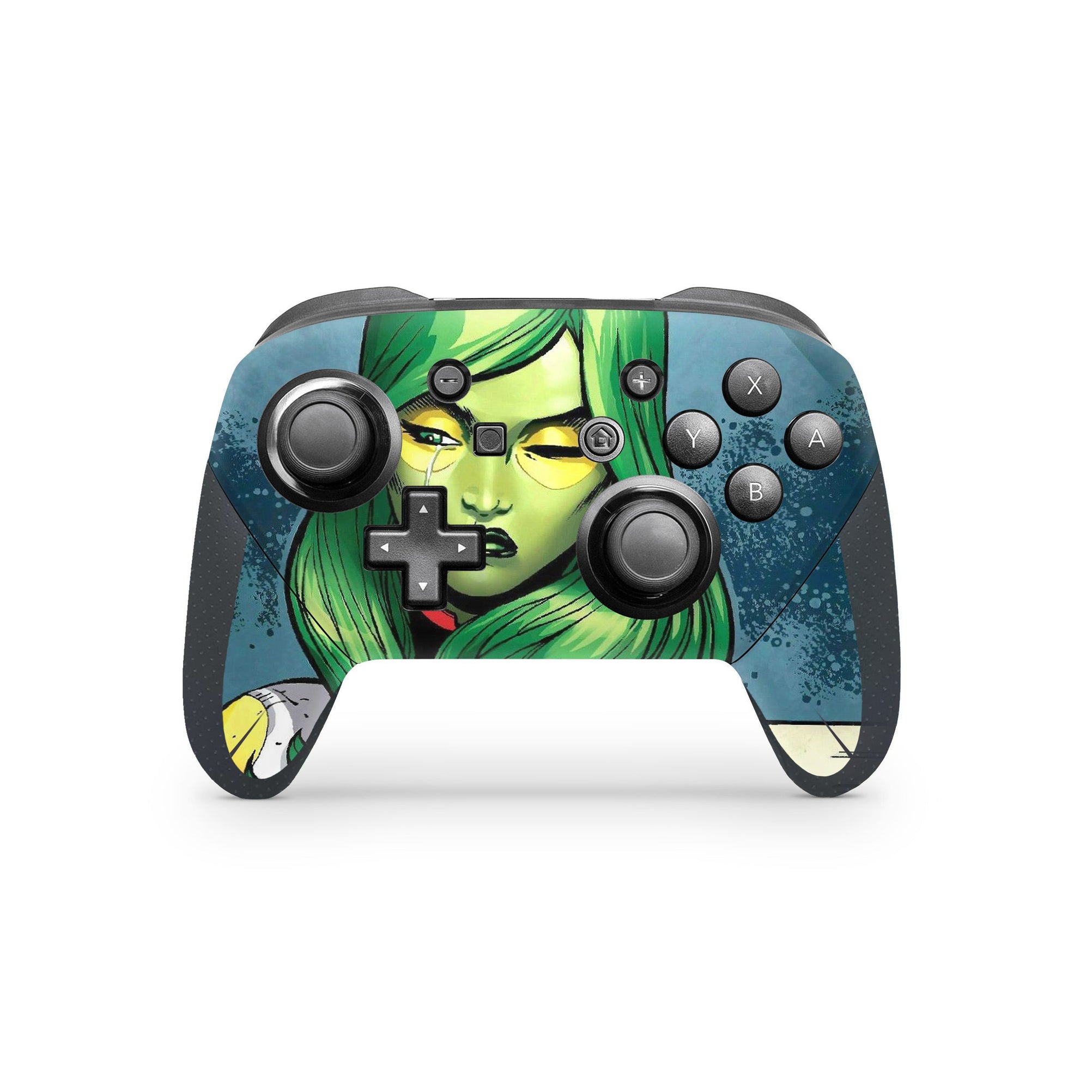 A video game skin featuring a Galaxy Assassin 3 design for the Nintendo Switch Pro Controller.