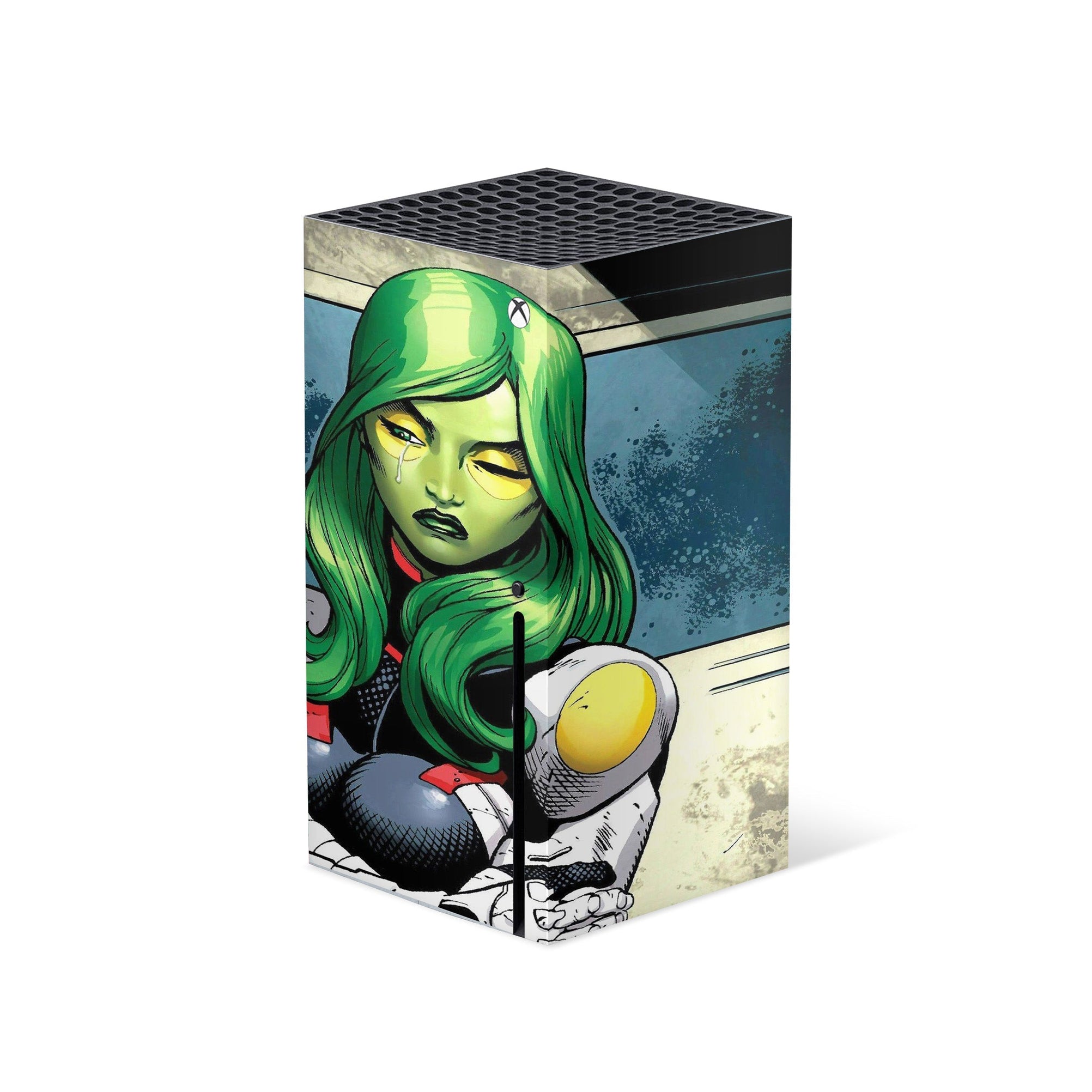 A video game skin featuring a Galaxy Assassin 3 design for the Xbox Series X.