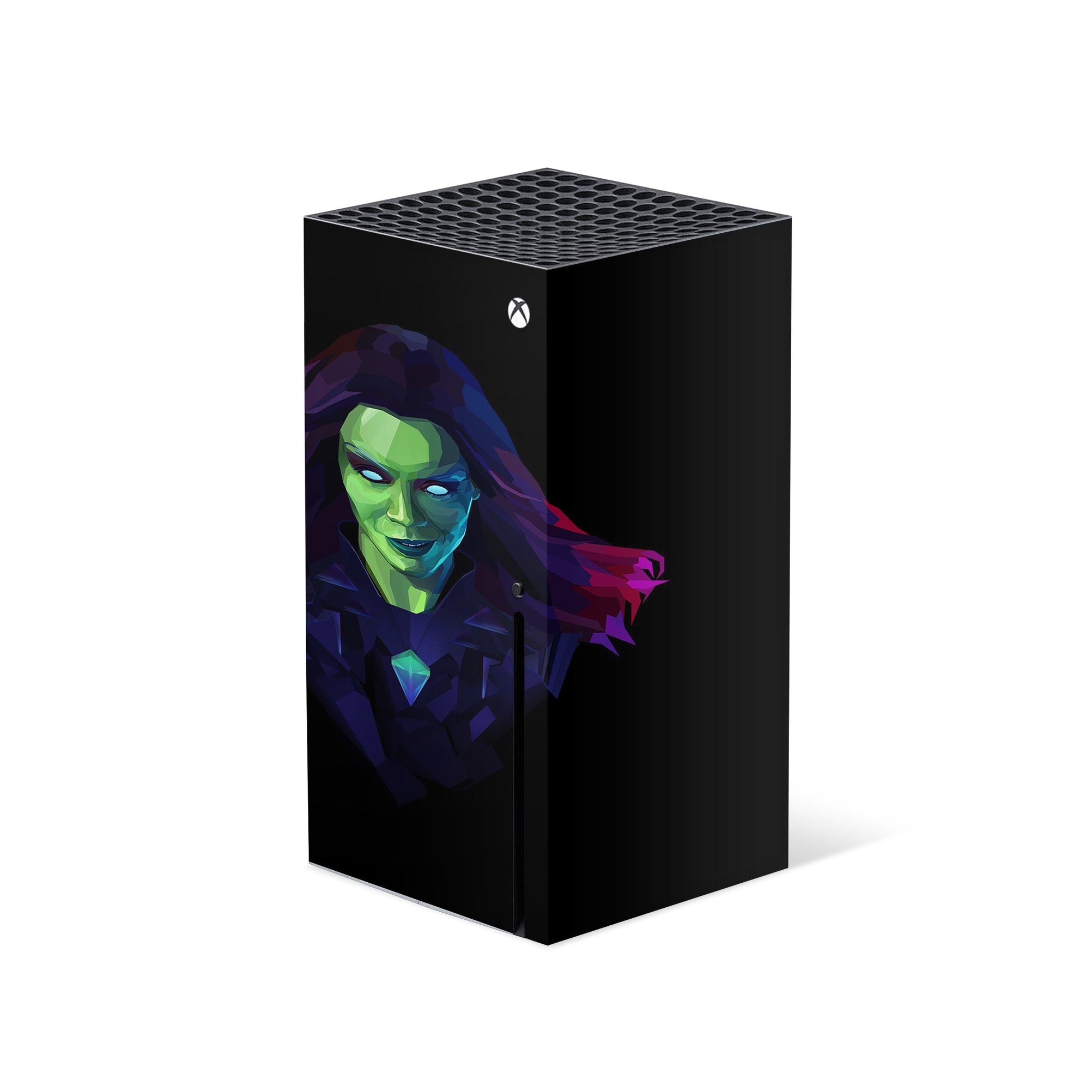 A video game skin featuring a Galaxy Assassin 5 design for the Xbox Series X.