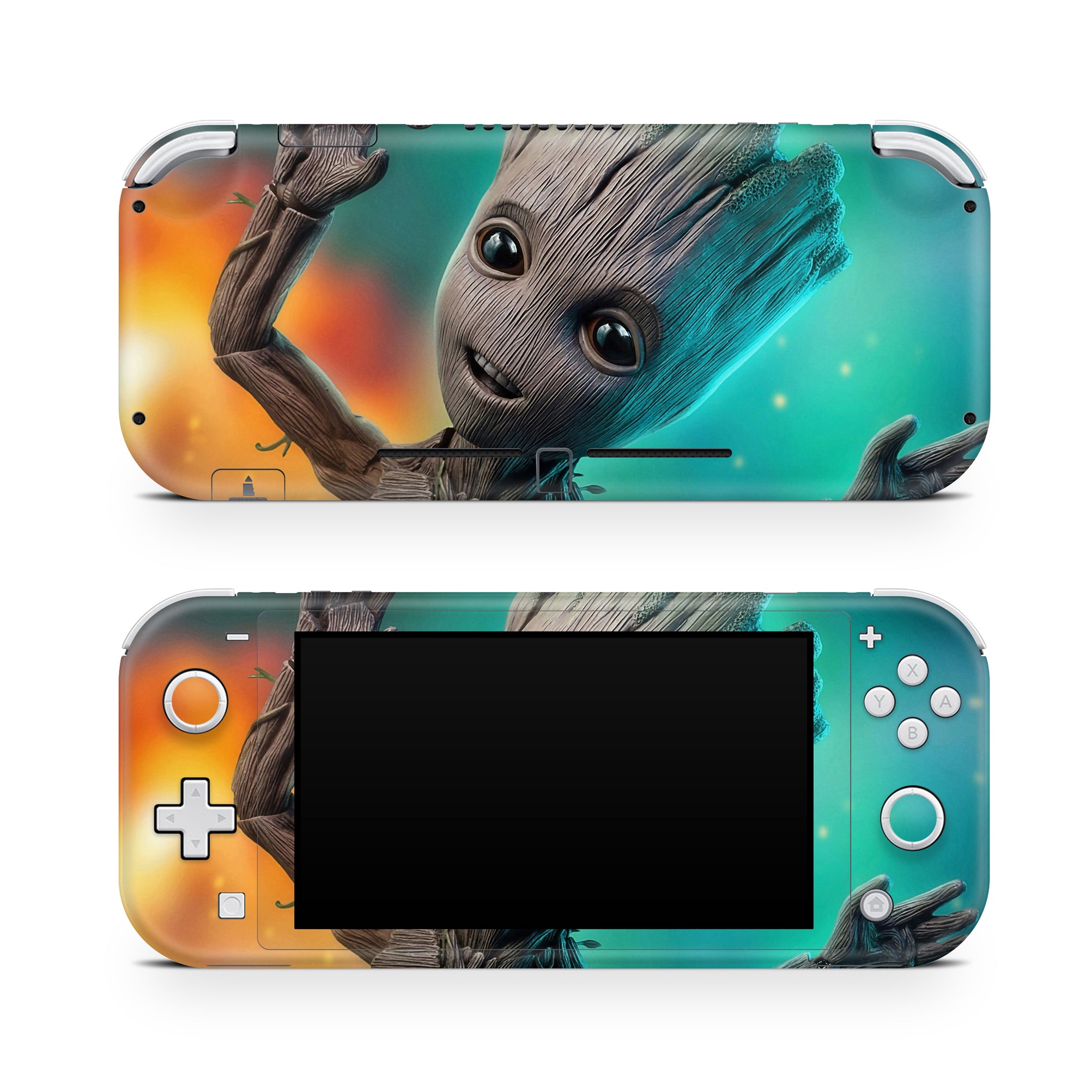 A video game skin featuring a Floral Colossus 3 design for the Nintendo Switch Lite.