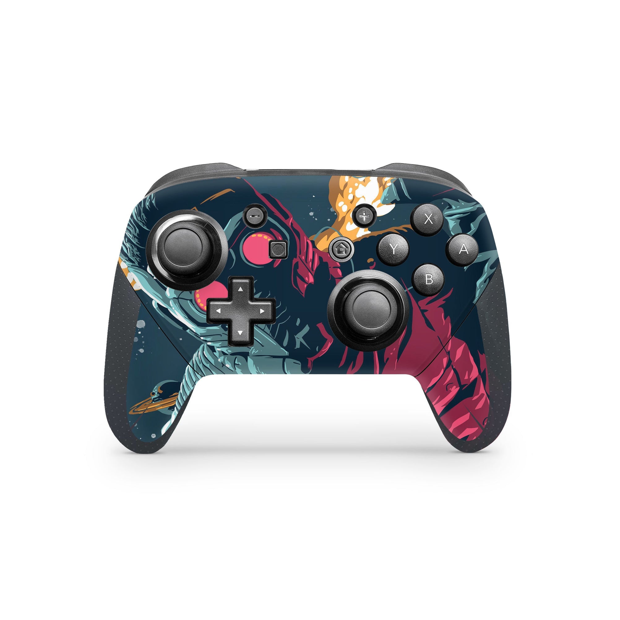 A video game skin featuring a Legendary Outlaw 3 design for the Nintendo Switch Pro Controller.