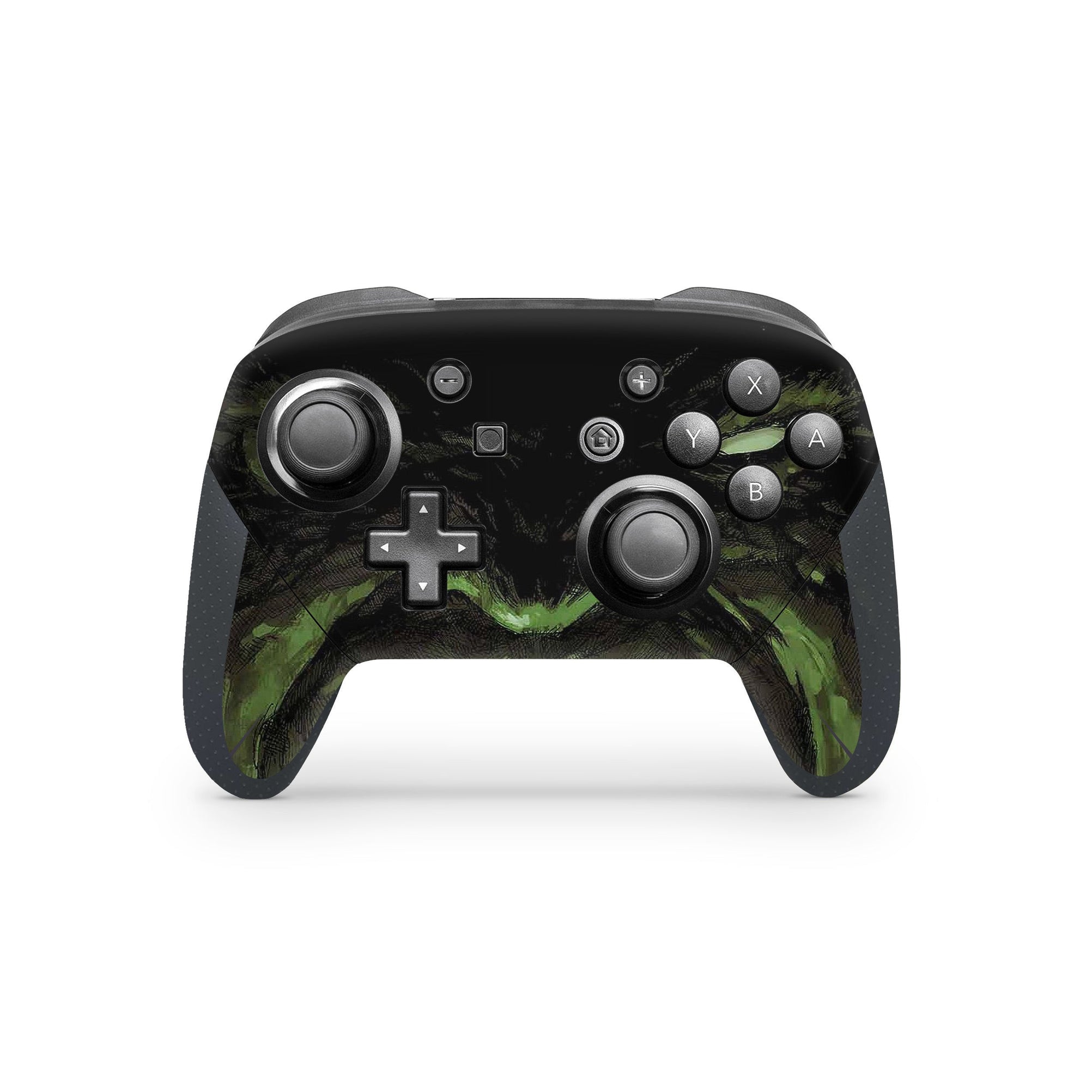 A video game skin featuring a Colossal Green Titan 4 design for the Nintendo Switch Pro Controller.