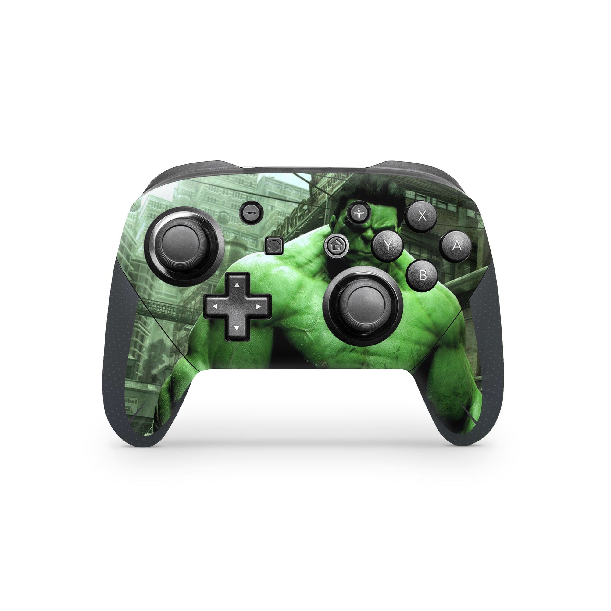 A video game skin featuring a Colossal Green Titan 5 design for the Nintendo Switch Pro Controller.