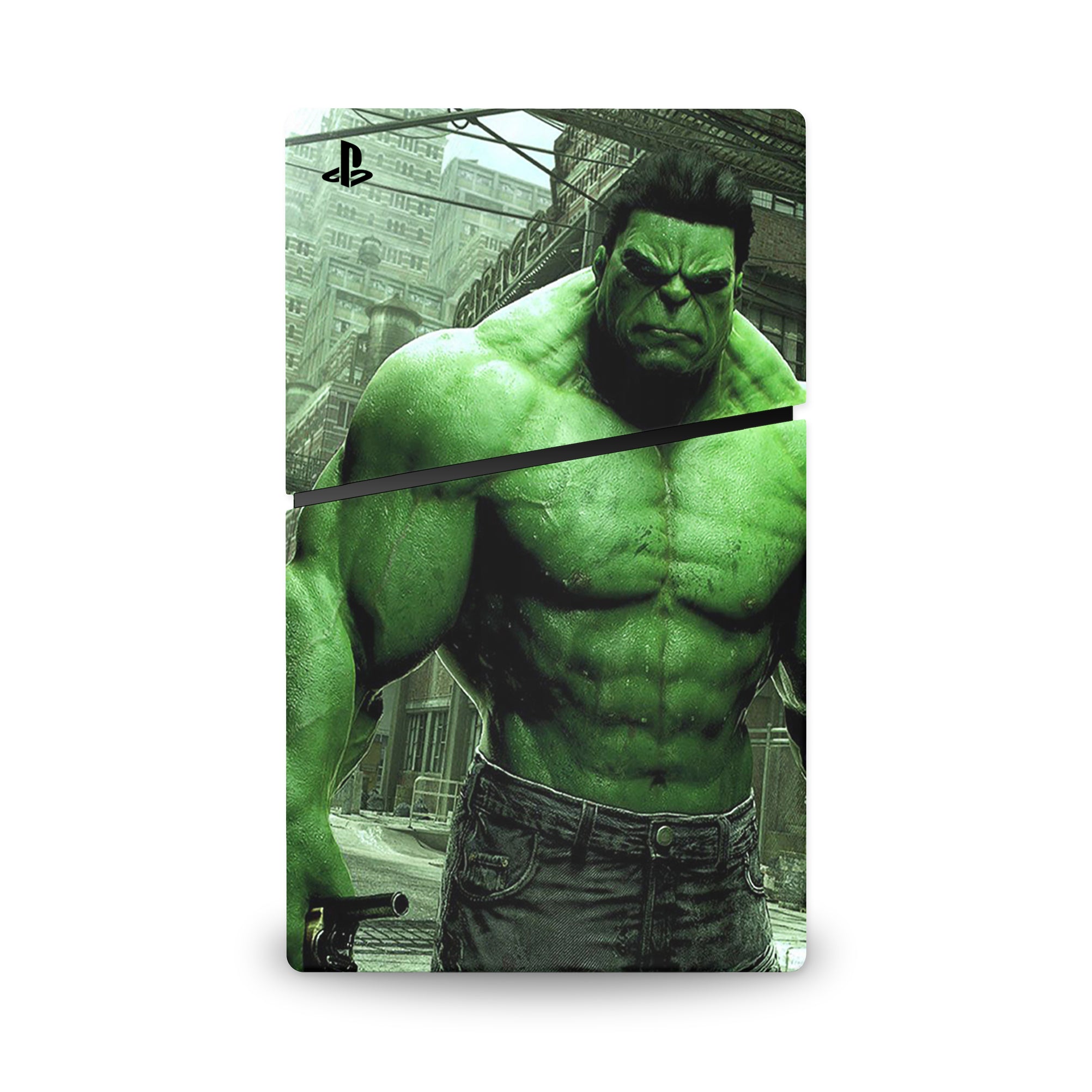 A video game skin featuring a Colossal Green Titan 5 design for the PS5 Slim.