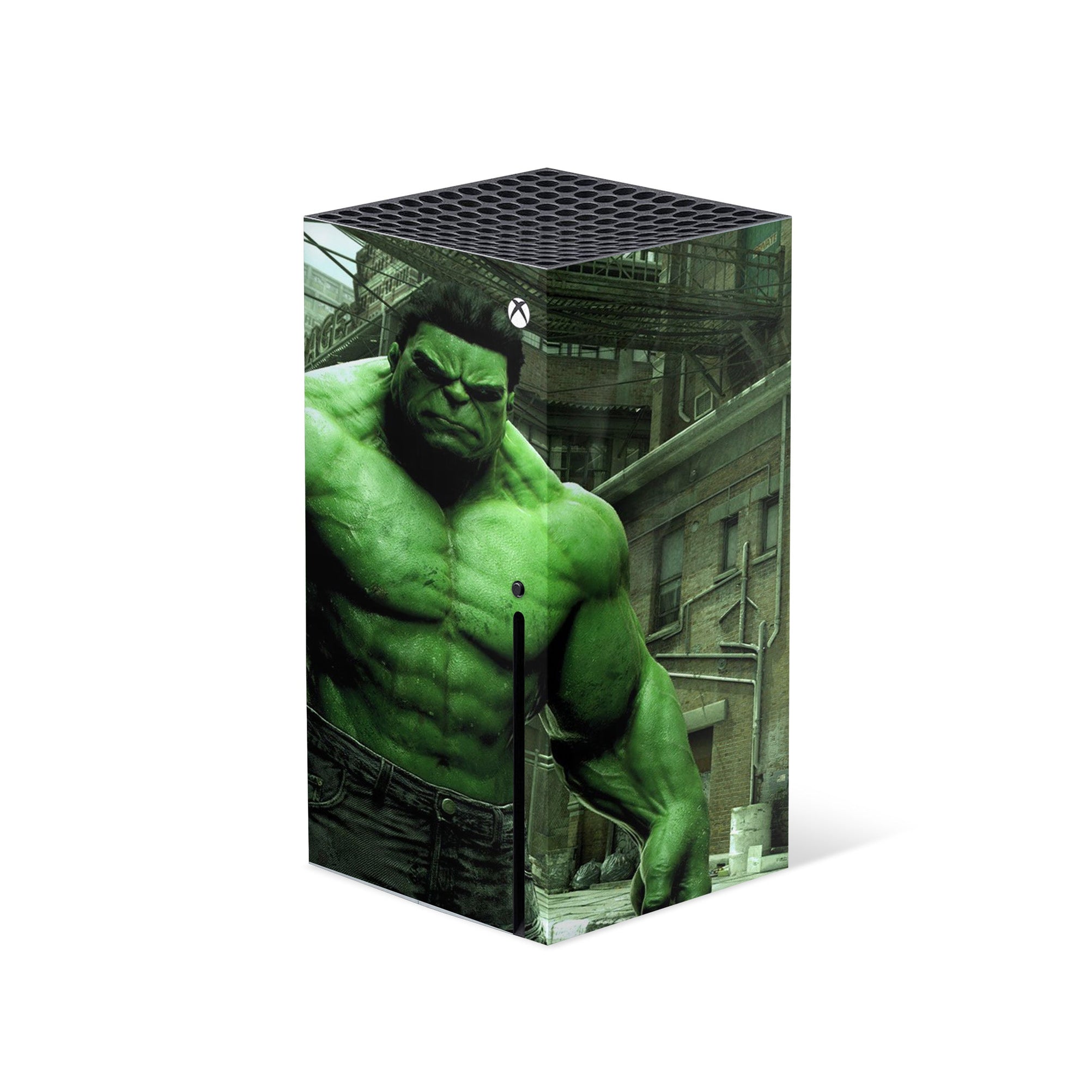 A video game skin featuring a Colossal Green Titan 5 design for the Xbox Series X.