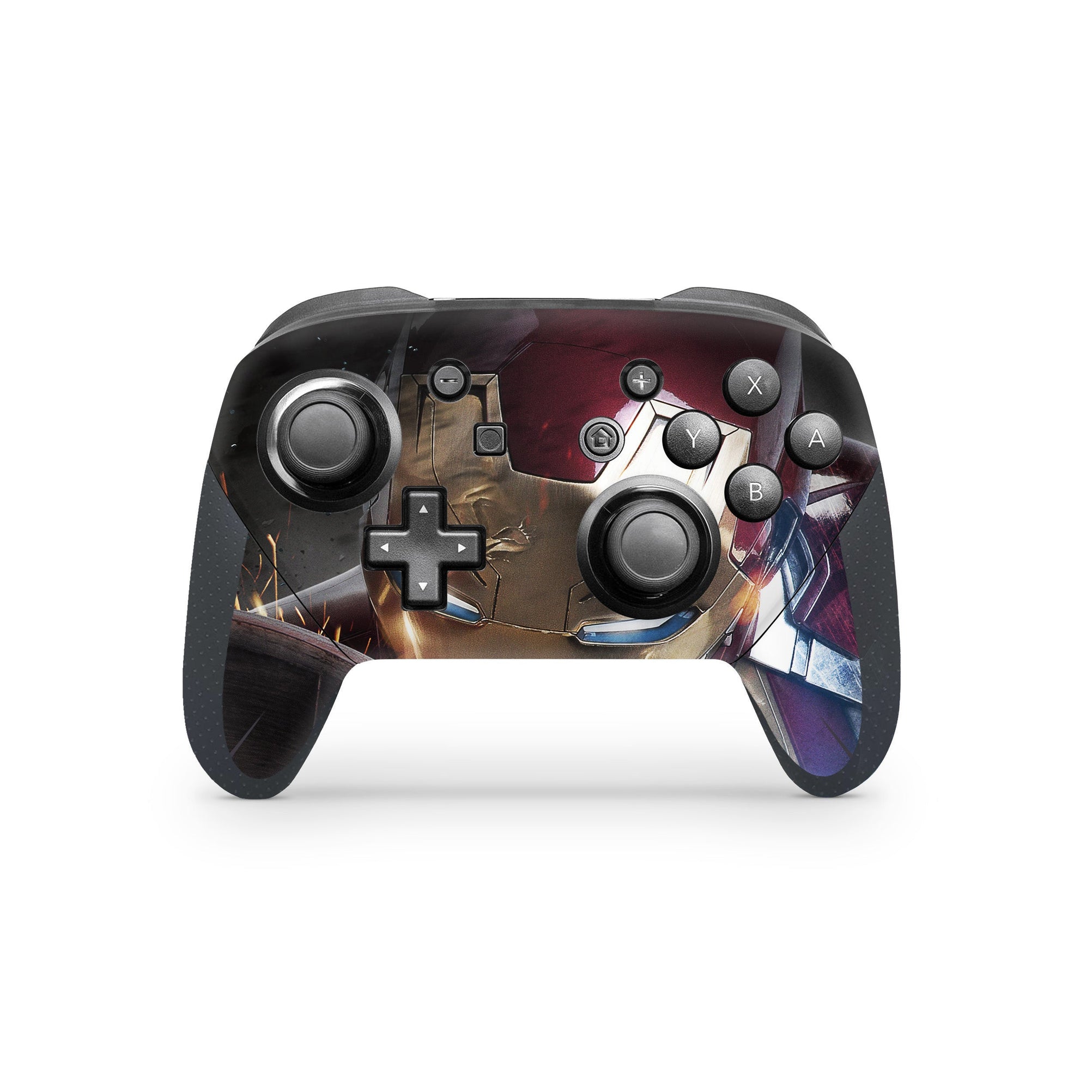 A video game skin featuring a Armored Avenger 1 design for the Nintendo Switch Pro Controller.