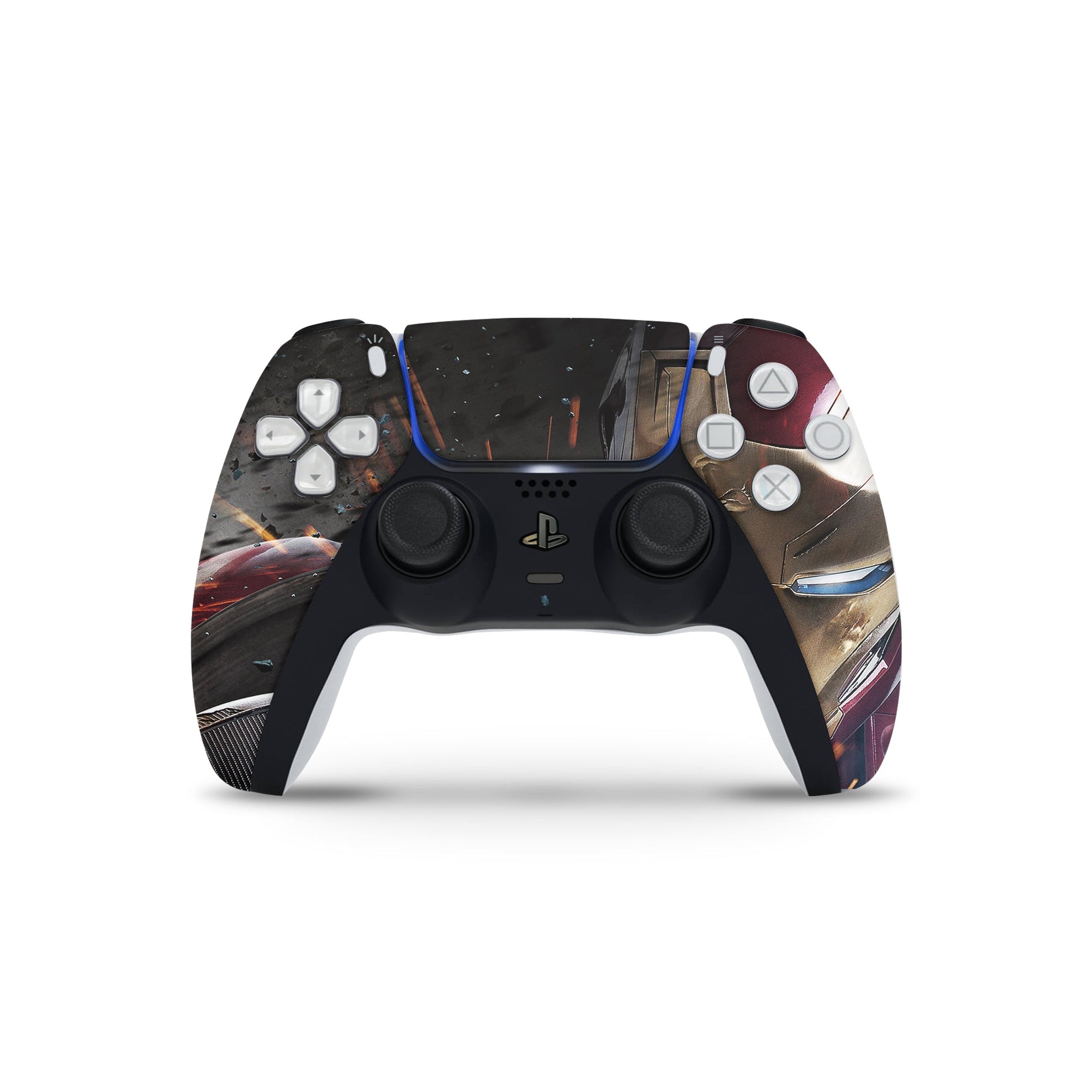 A video game skin featuring a Armored Avenger 1 design for the PS5 Controller.